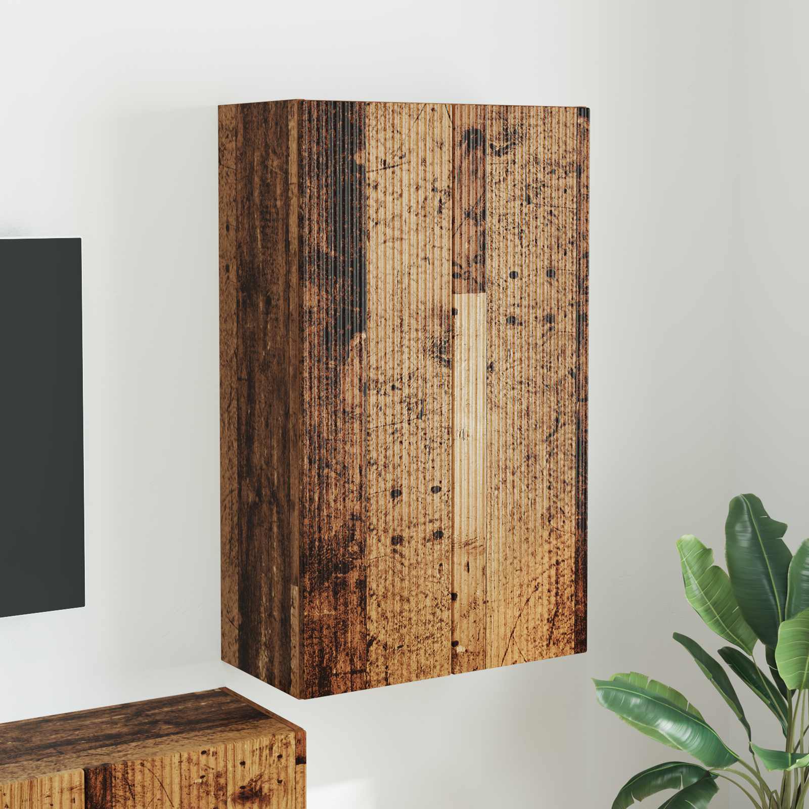 vidaXL TV-wandkast Wandgemonteerd Wit 59,5 x 31 x 40 cm Bewerkt hout