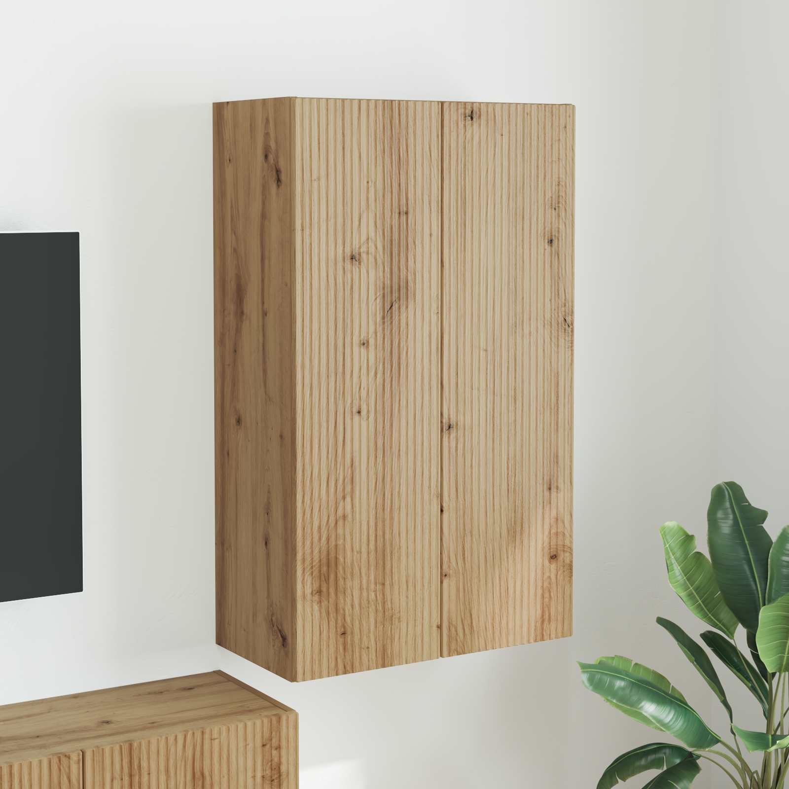 vidaXL TV-wandkast Wandgemonteerd Wit 59,5 x 31 x 40 cm Bewerkt hout