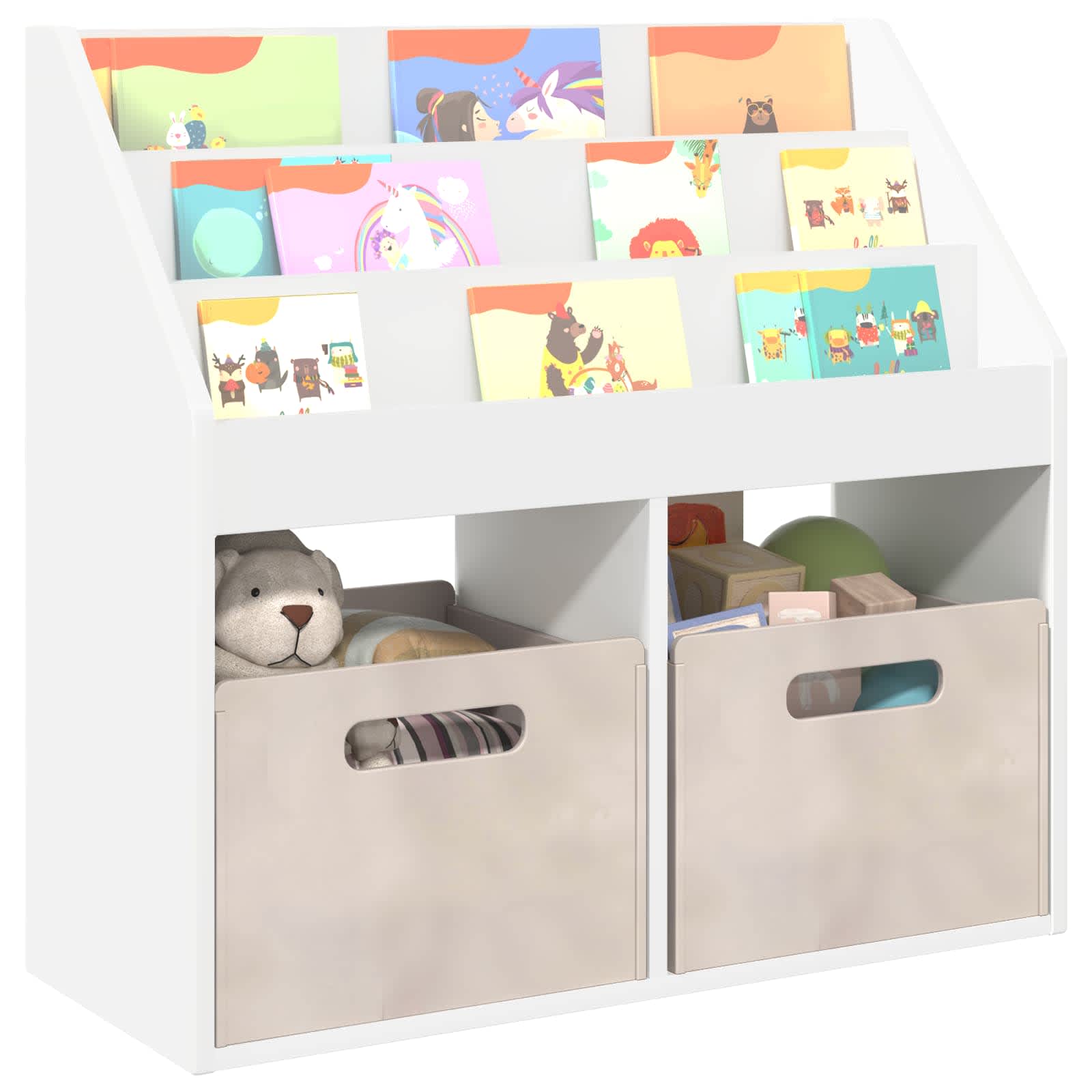 vidaXL Kinderen Boekenkast Wit 72,5 x 29,5 x 69 cm Bewerkt hout
