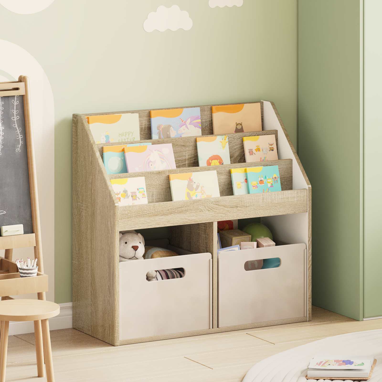vidaXL Kinderen Boekenkast Wit 72,5 x 29,5 x 69 cm Bewerkt hout