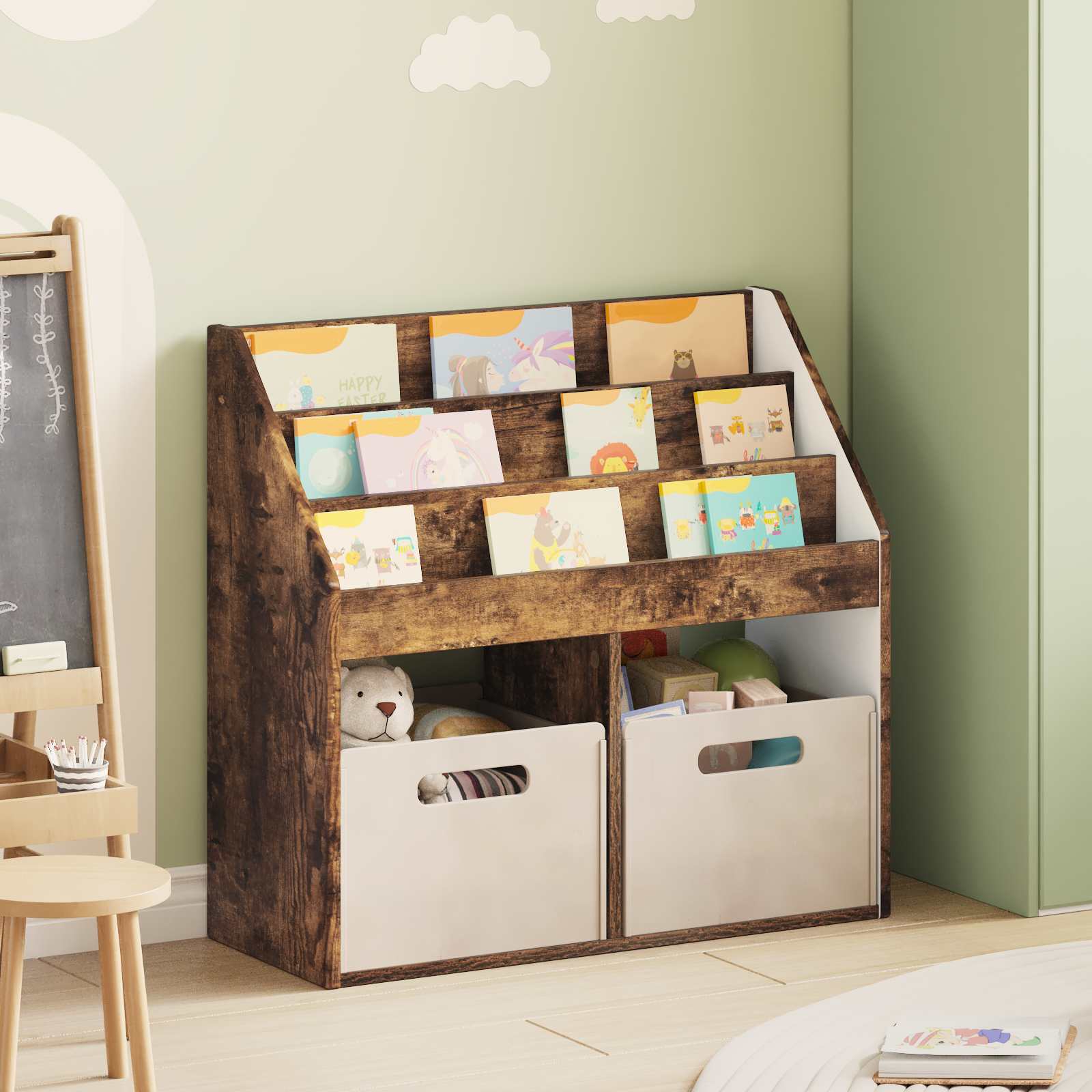 vidaXL Kinderen Boekenkast Wit 72,5 x 29,5 x 69 cm Bewerkt hout