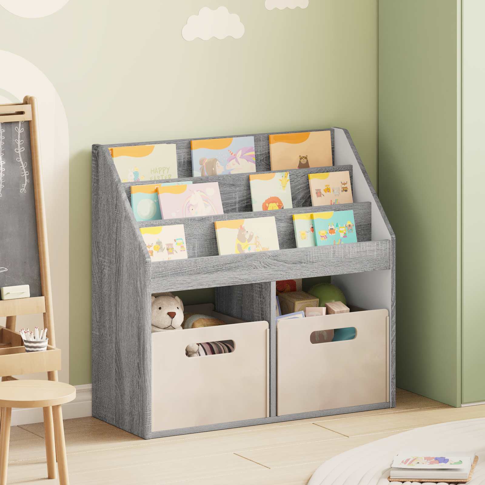vidaXL Kinderen Boekenkast Wit 72,5 x 29,5 x 69 cm Bewerkt hout