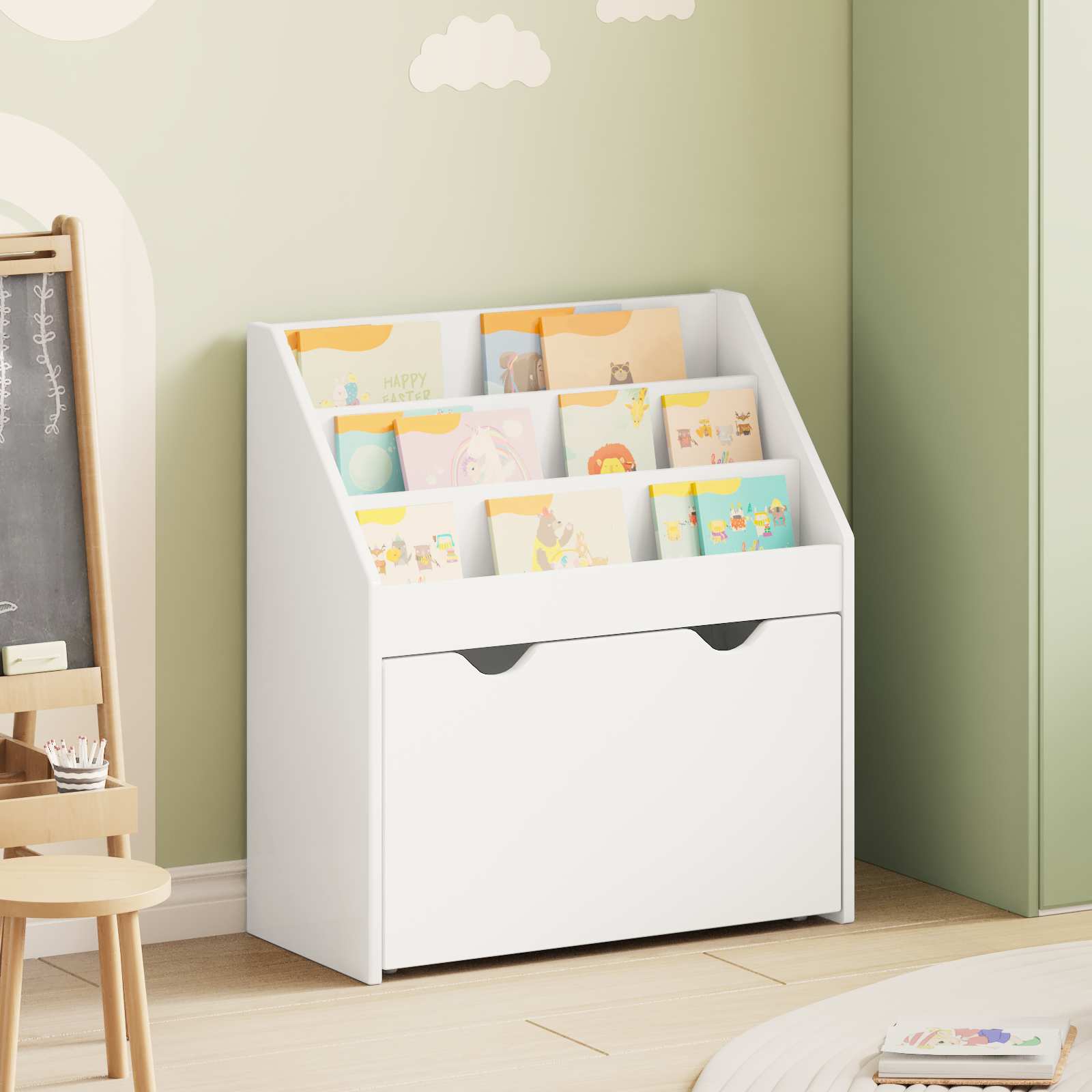 vidaXL Kinderen Boekenkast met lade Wit 60 x 29,5 x 69 cm Bewerkt hout