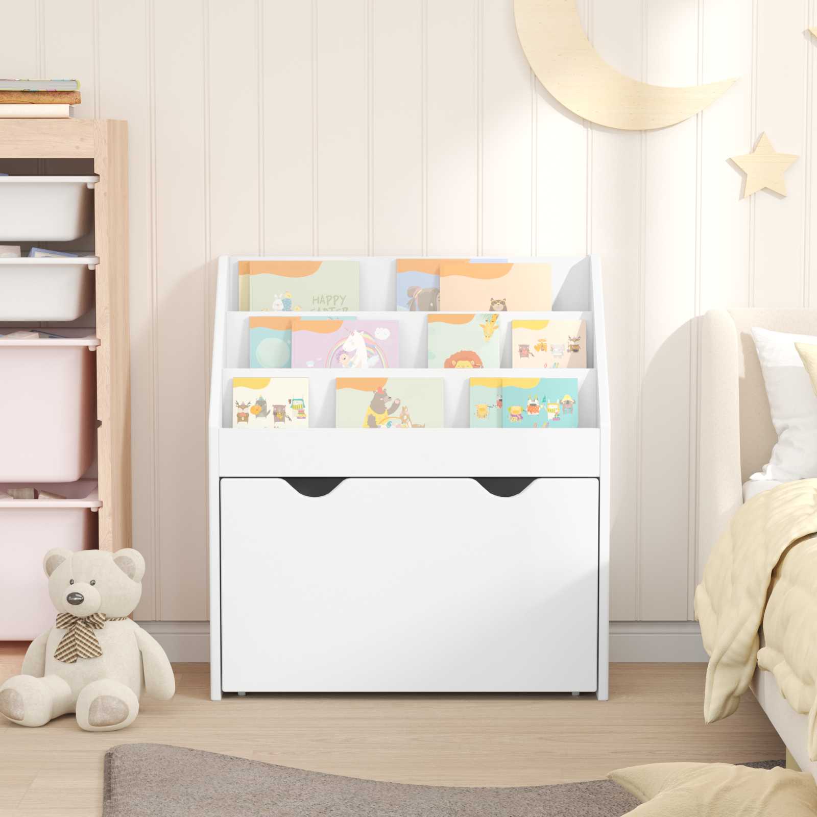 vidaXL Kinderen Boekenkast met lade Wit 60 x 29,5 x 69 cm Bewerkt hout
