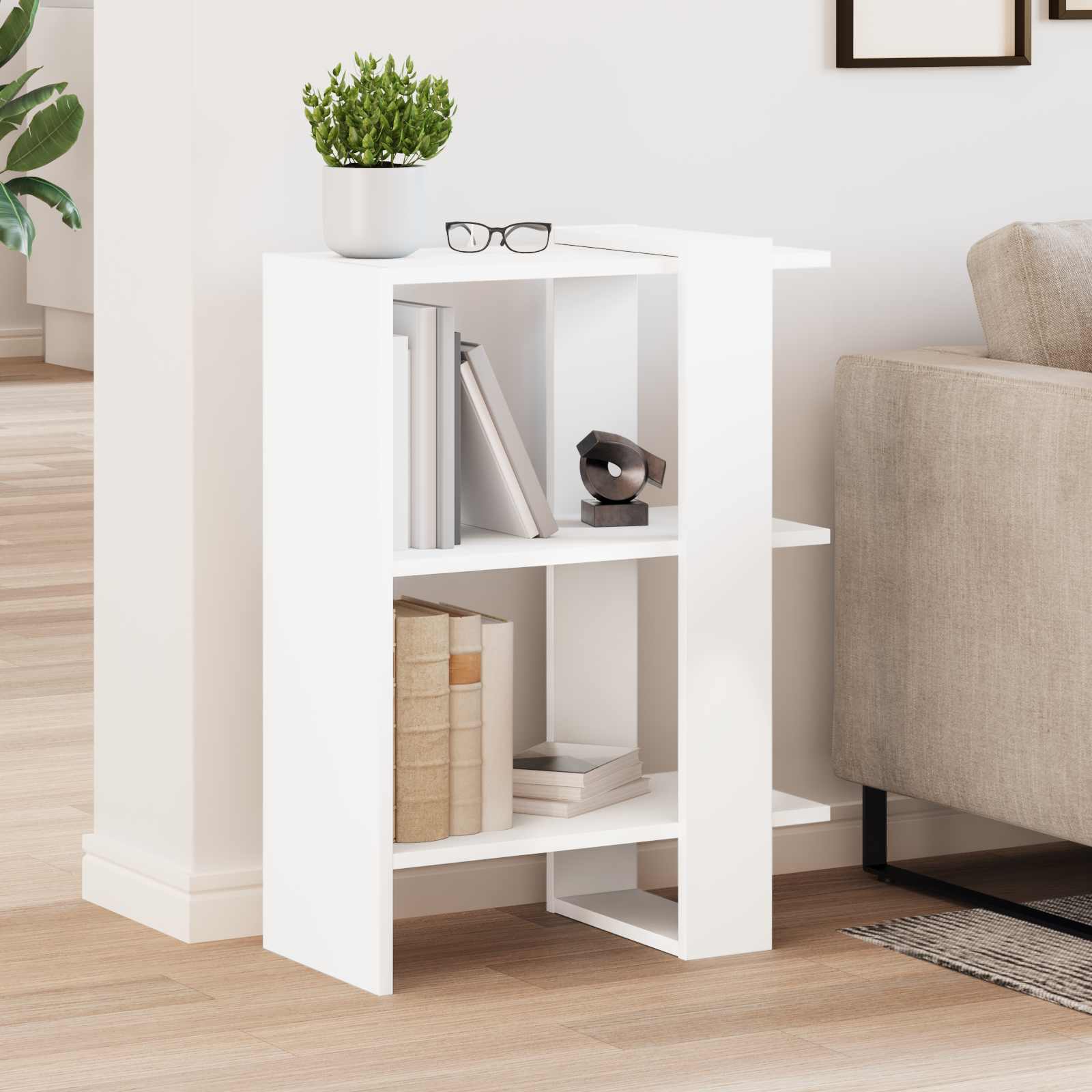 vidaXL Boekenkast Wit 52 x 25 x 71,5 cm Bewerkt hout