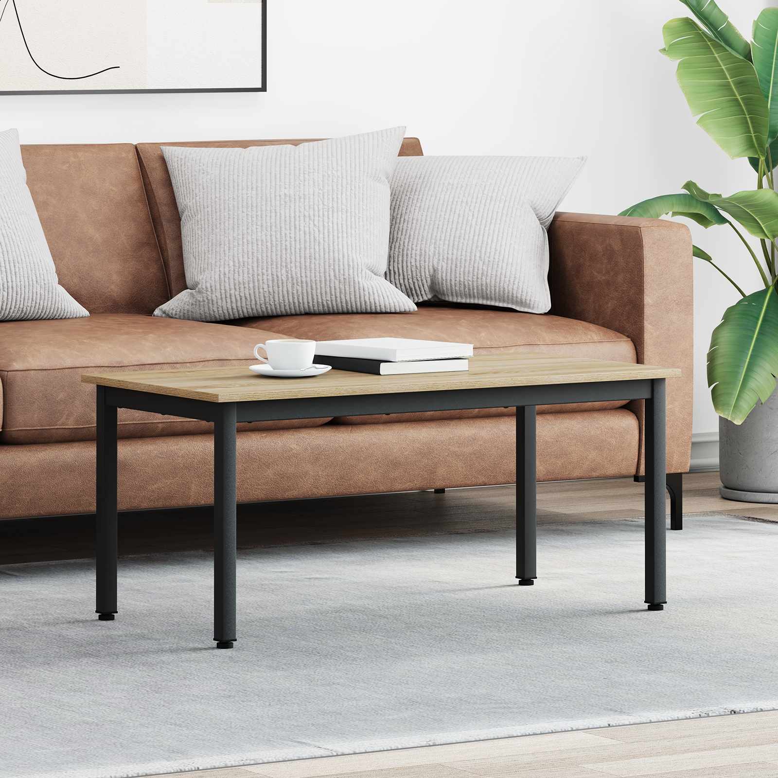 vidaXL Salontafel Zwart Eiken 40 x 40 x 36 cm Bewerkt hout