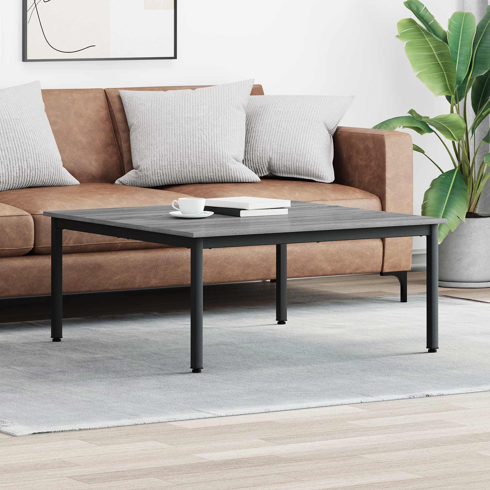 vidaXL Salontafel Zwart Eiken 40 x 40 x 36 cm Bewerkt hout