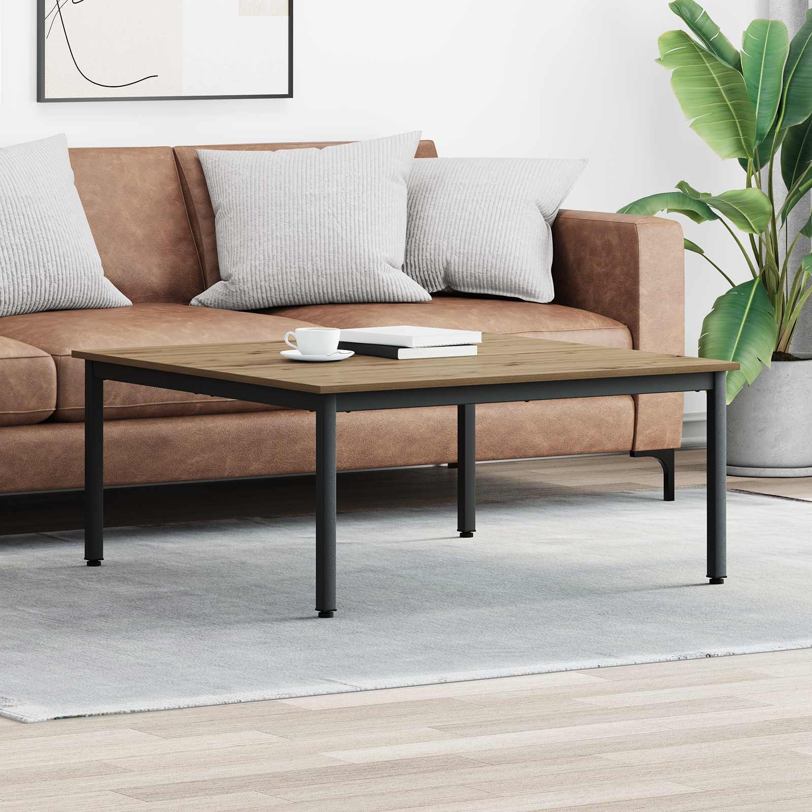 vidaXL Salontafel Zwart Eiken 40 x 40 x 36 cm Bewerkt hout