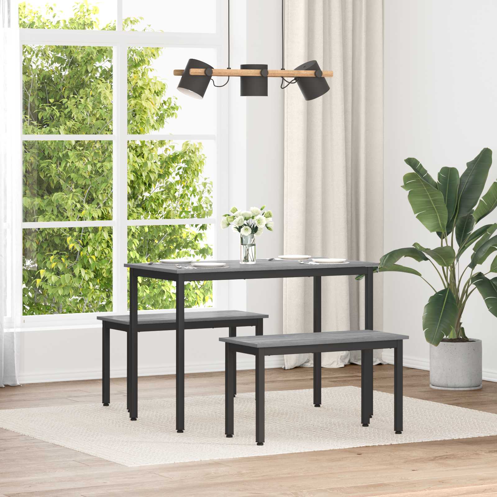 vidaXL Bank Grijs Sonoma 80 x 35 x 45 cm Bewerkt hout