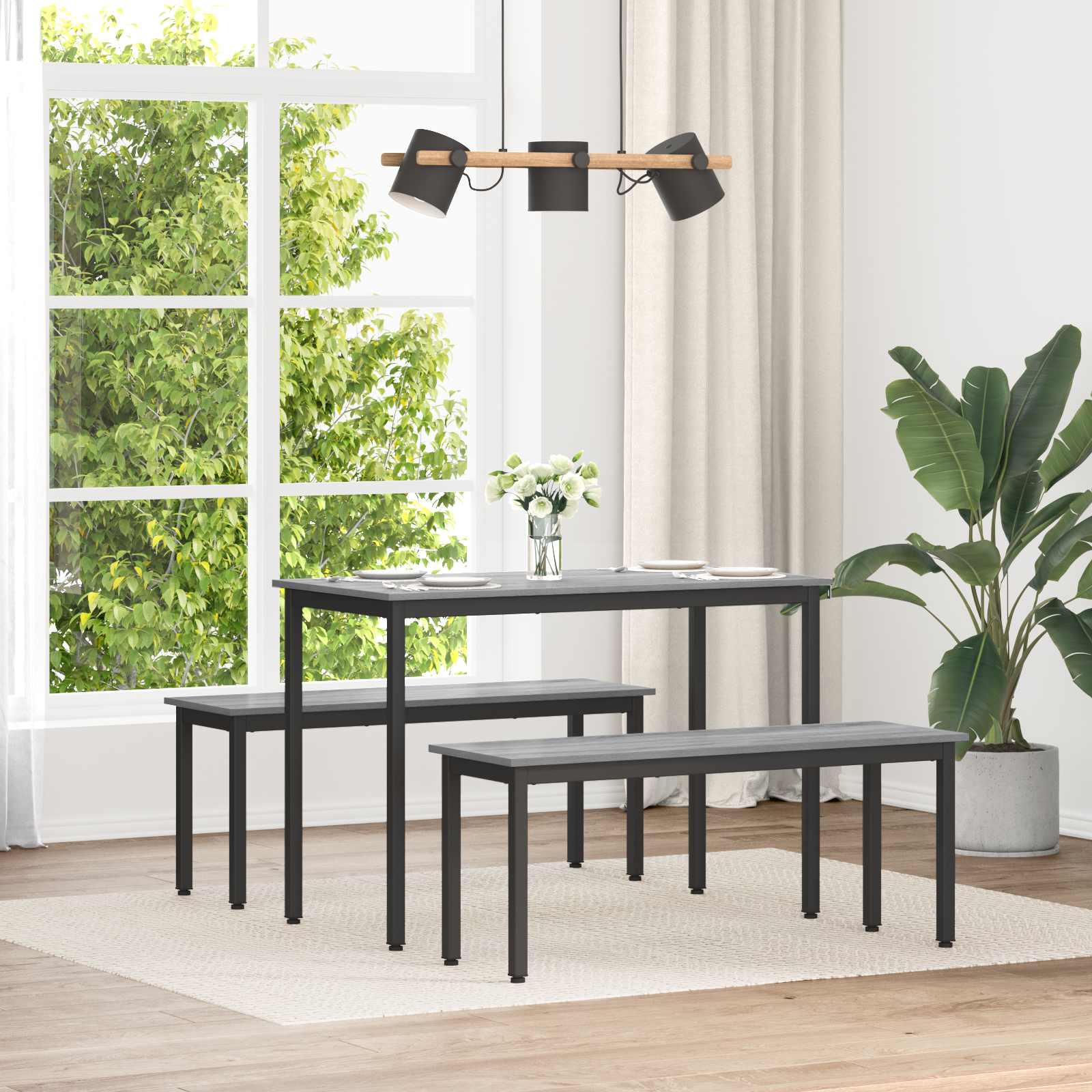 vidaXL Bank Grijs Sonoma 80 x 35 x 45 cm Bewerkt hout