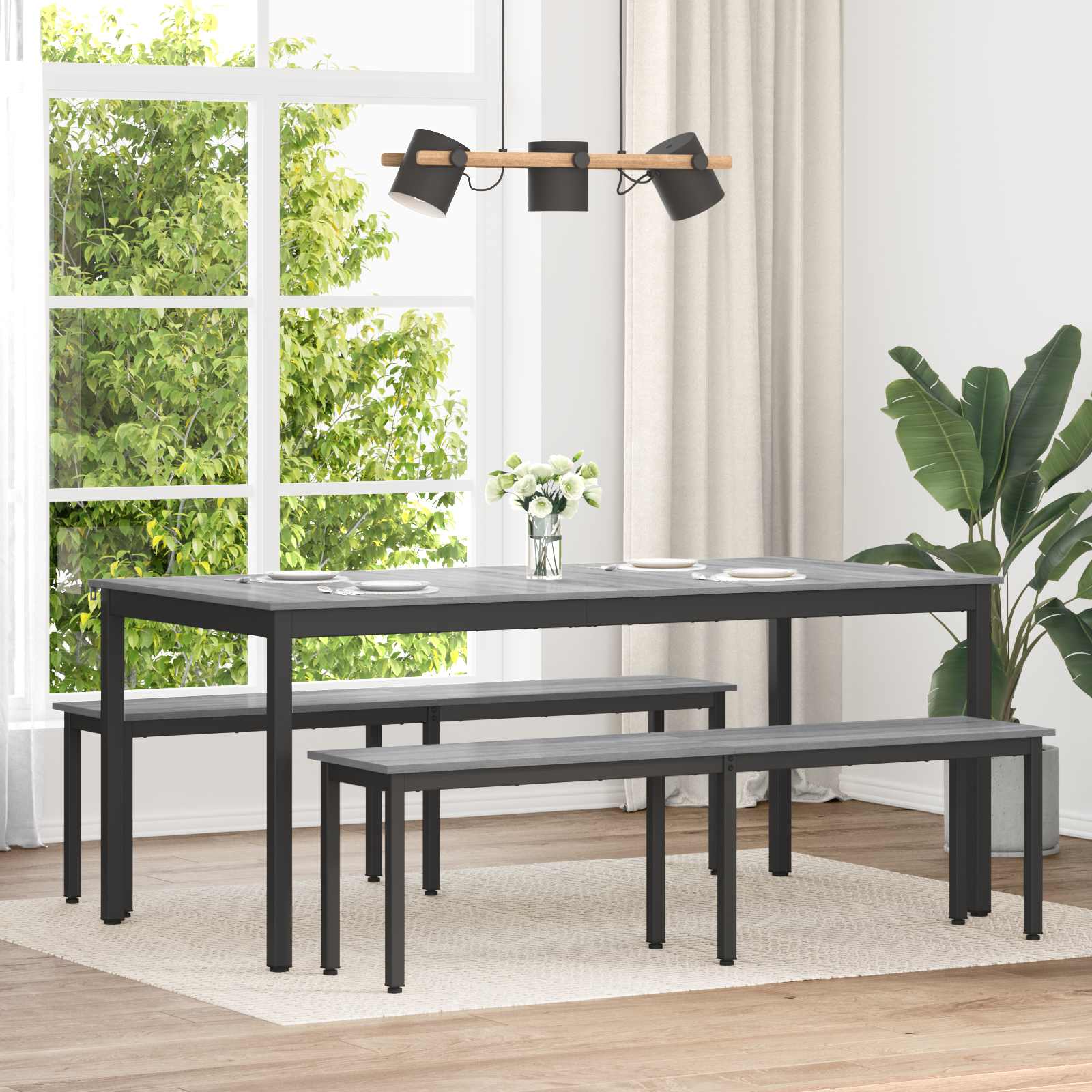 vidaXL Bank Grijs Sonoma 80 x 35 x 45 cm Bewerkt hout