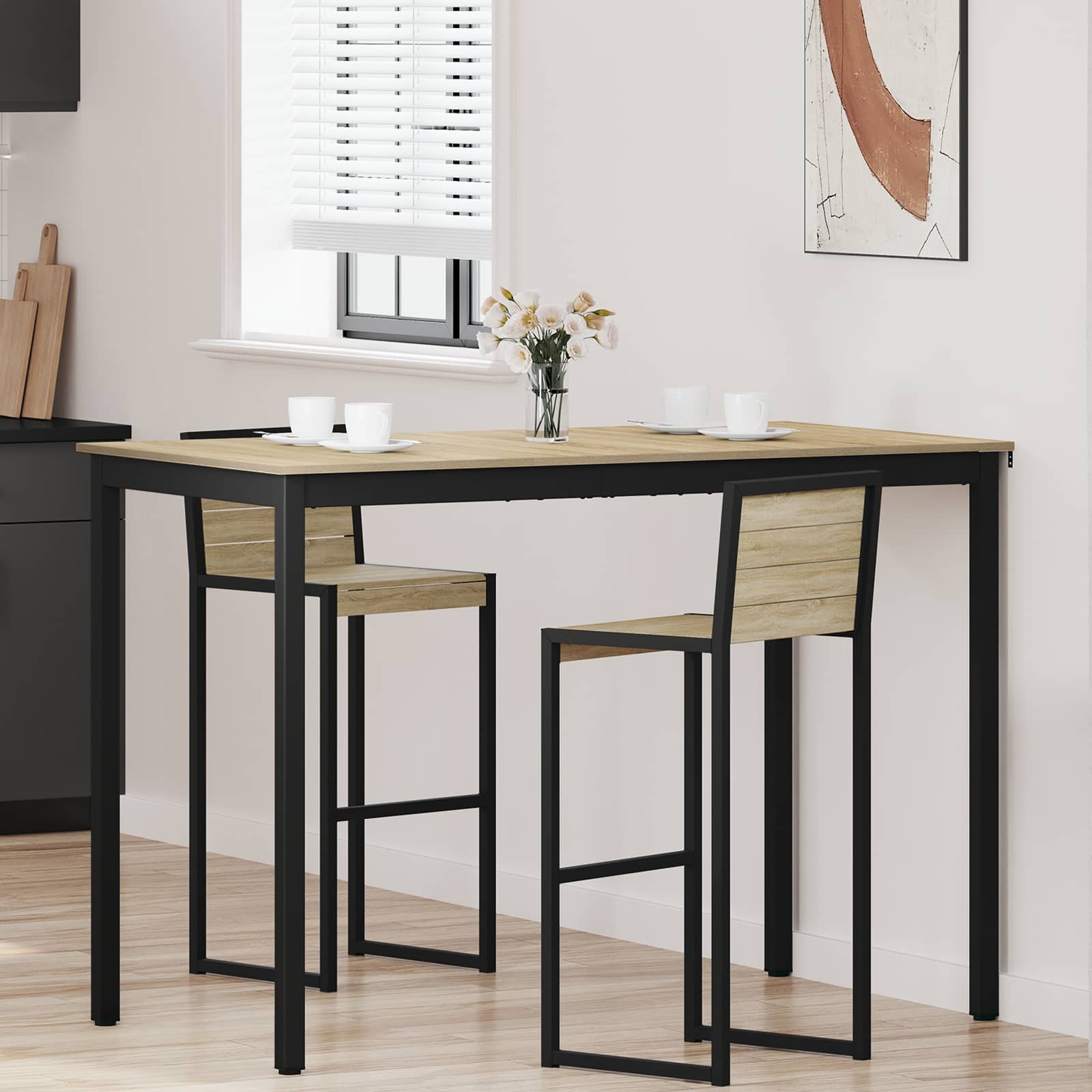 vidaXL Eettafels Bewerkt hout