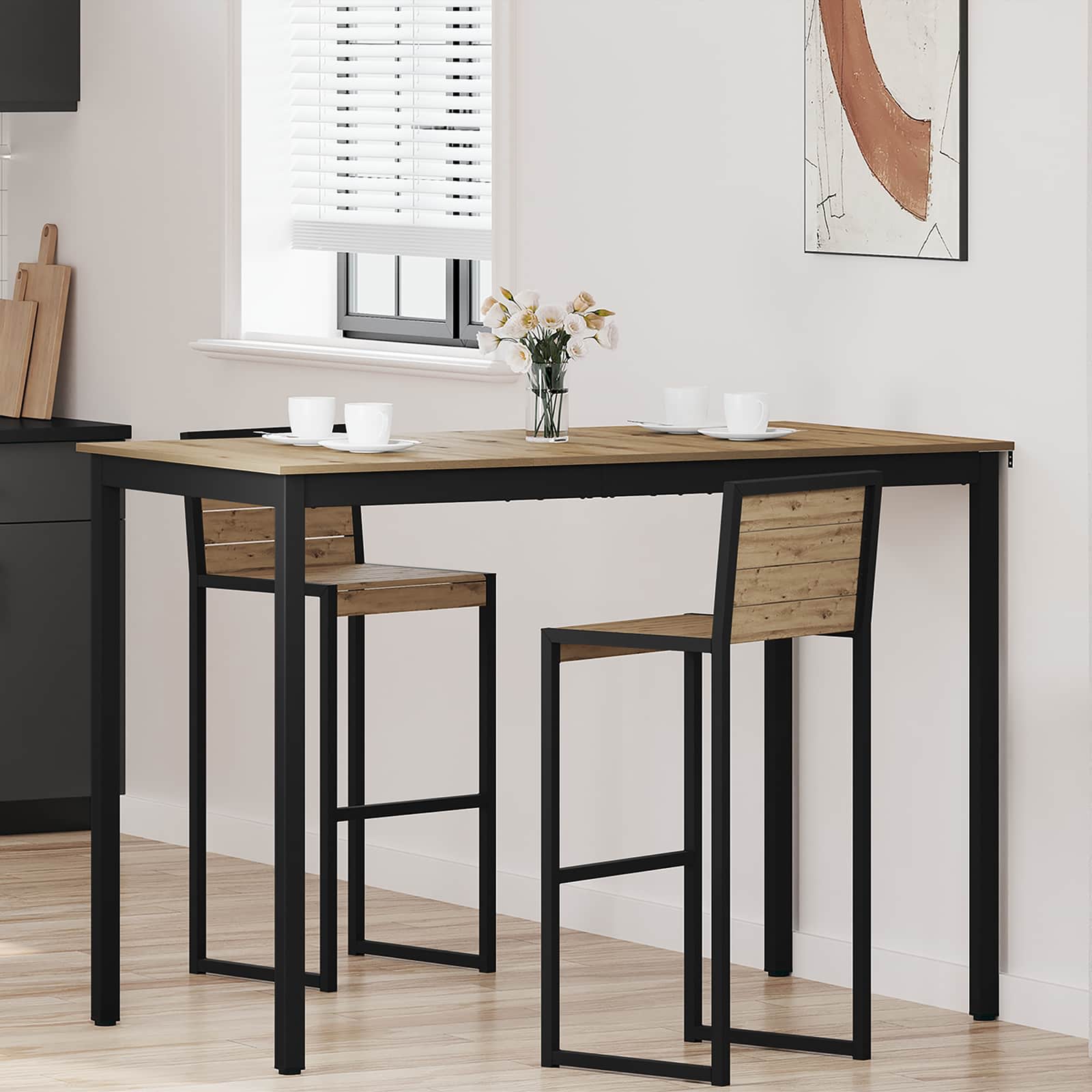 vidaXL Eettafels Bewerkt hout