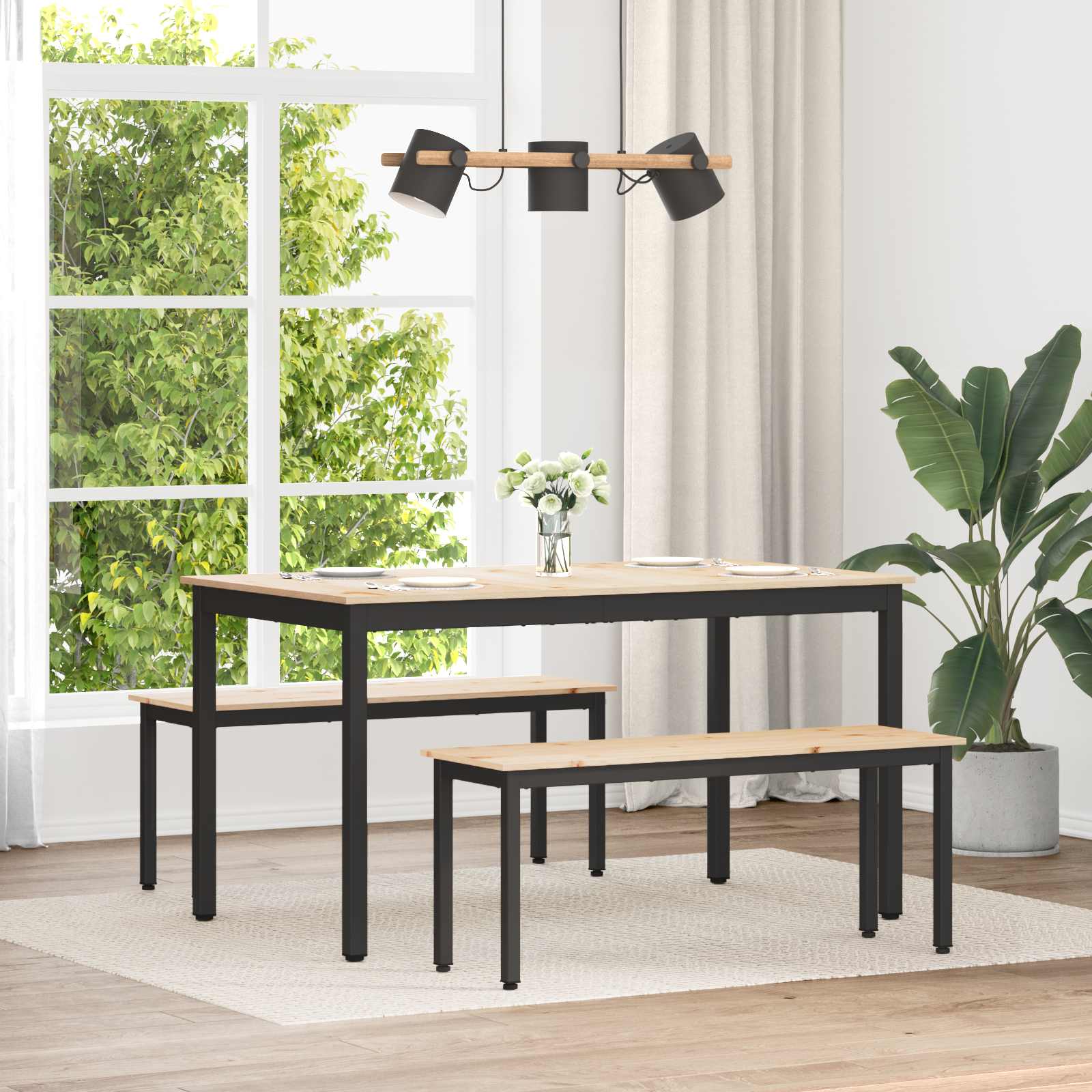 vidaXL Bank Naturel 80 x 35 x 45 cm Massief grenenhout