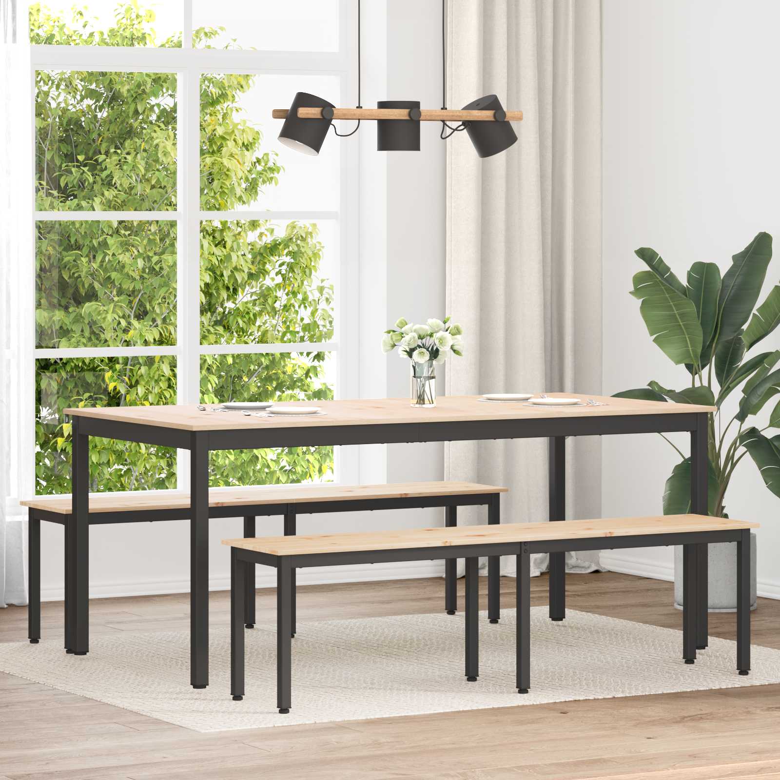 vidaXL Bank Naturel 80 x 35 x 45 cm Massief grenenhout