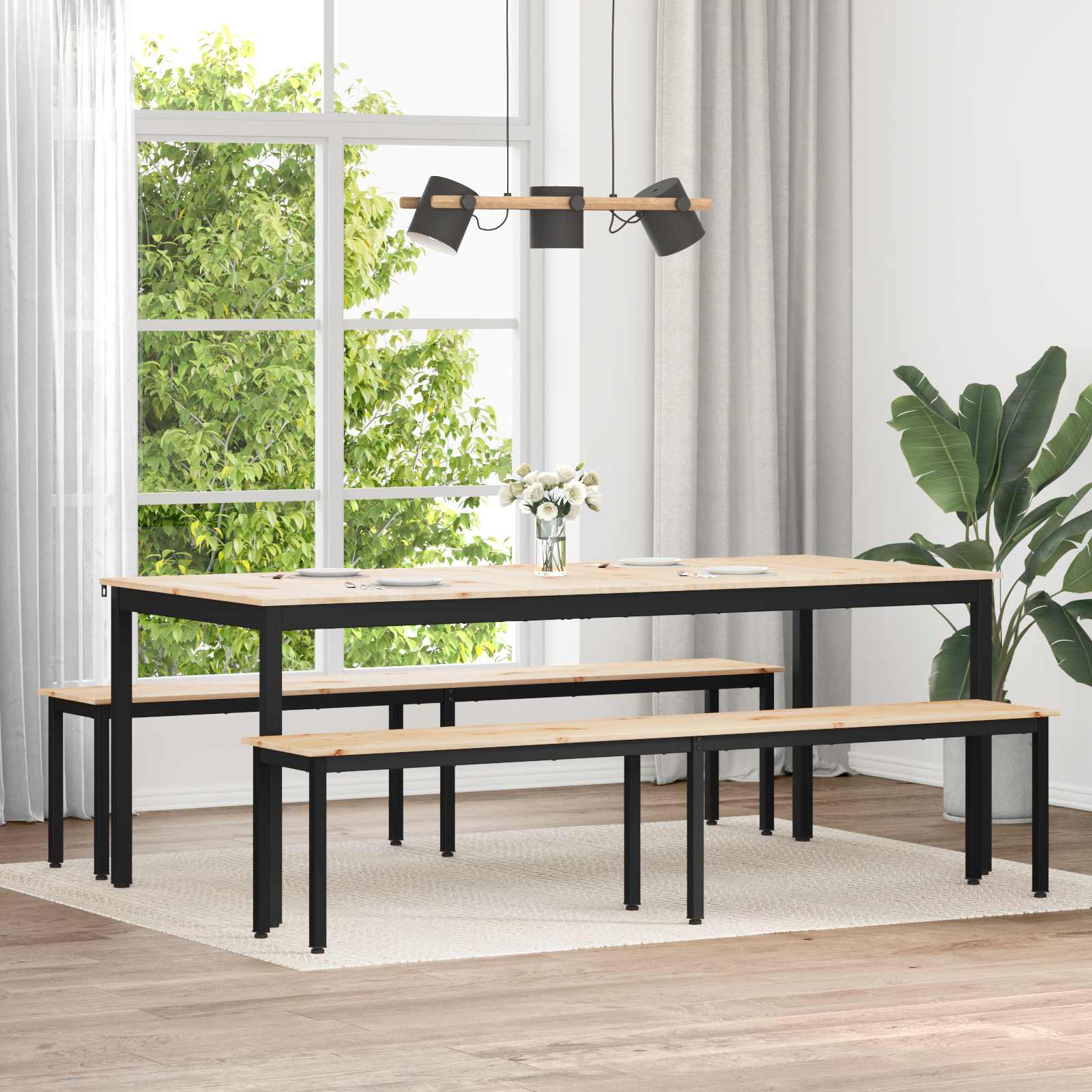 vidaXL Bank Naturel 80 x 35 x 45 cm Massief grenenhout