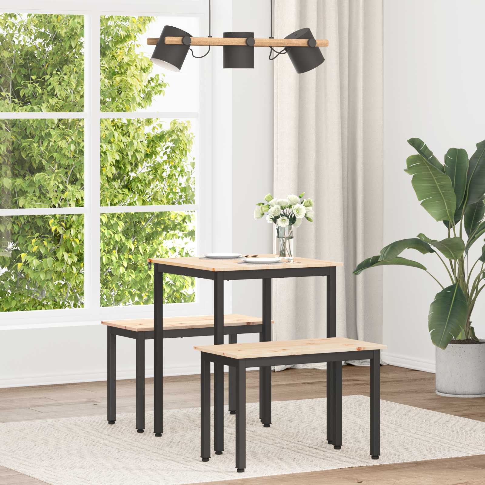 vidaXL Eettafel Naturel 200 x 100 x 75 cm Massief grenenhout