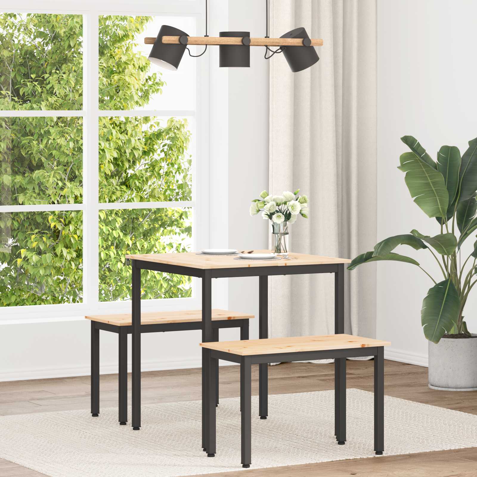 vidaXL Eettafel Naturel 200 x 100 x 75 cm Massief grenenhout