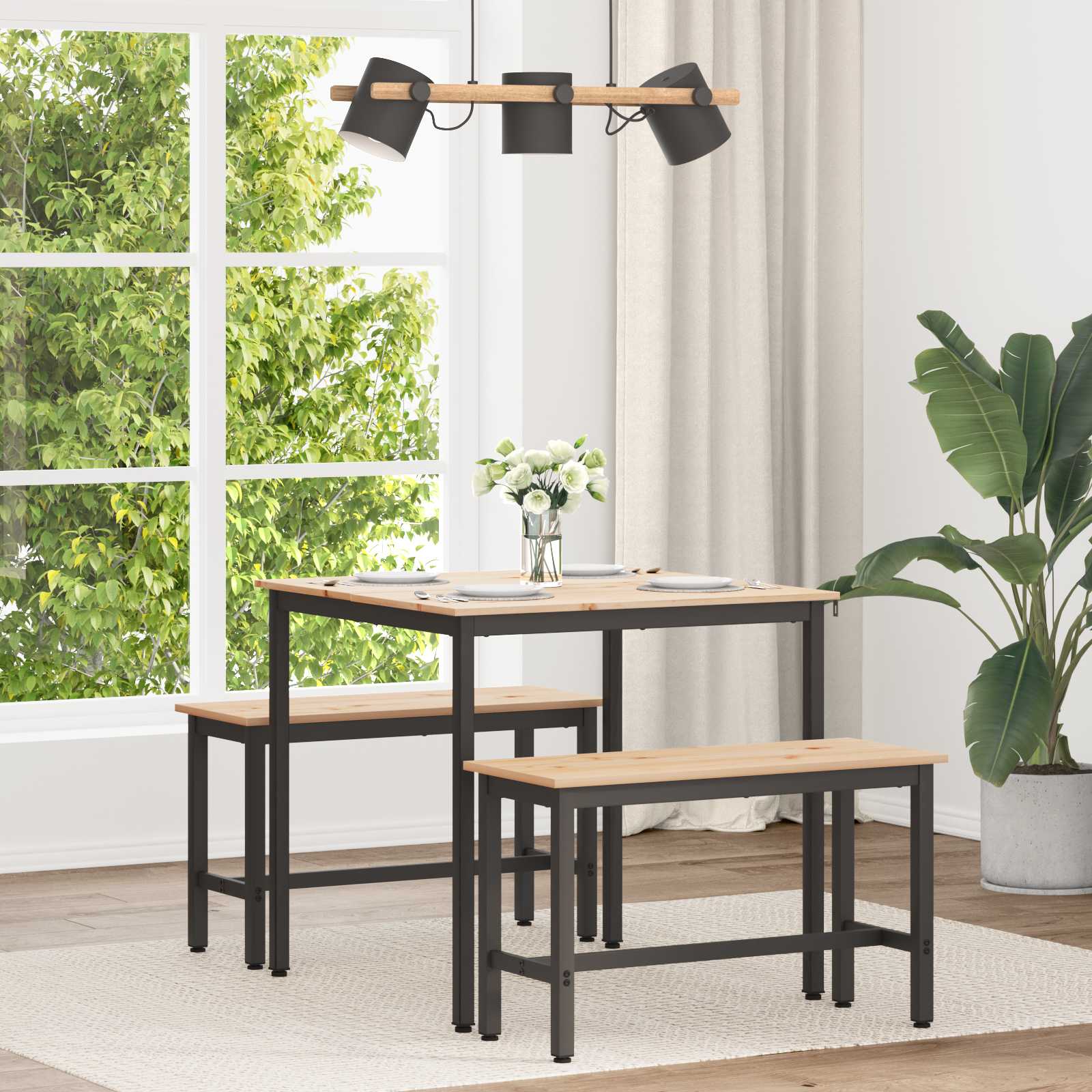 vidaXL Eettafel Naturel 200 x 100 x 75 cm Massief grenenhout