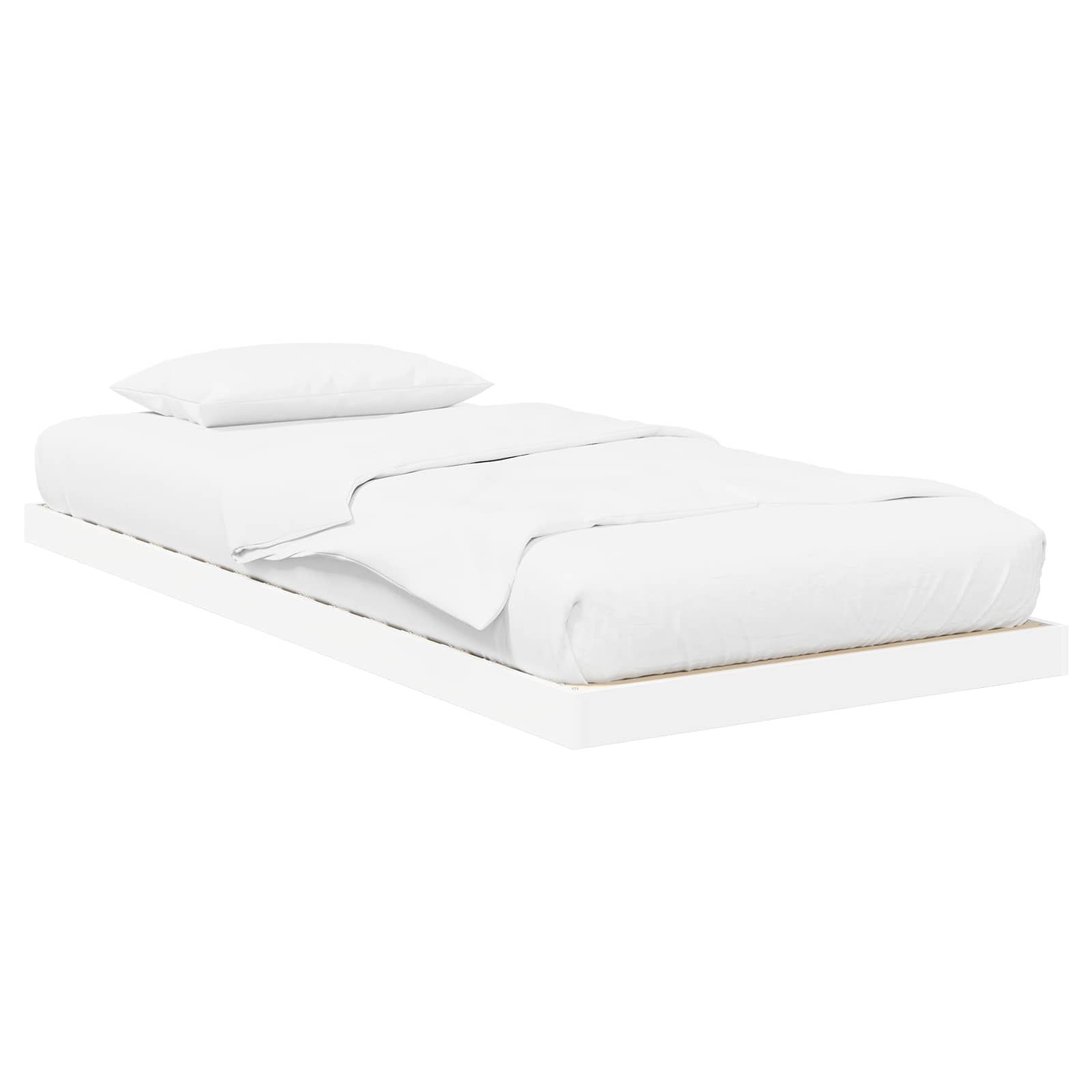 vidaXL Vloer bedframe Wit 70 x 190 cm Bewerkt hout