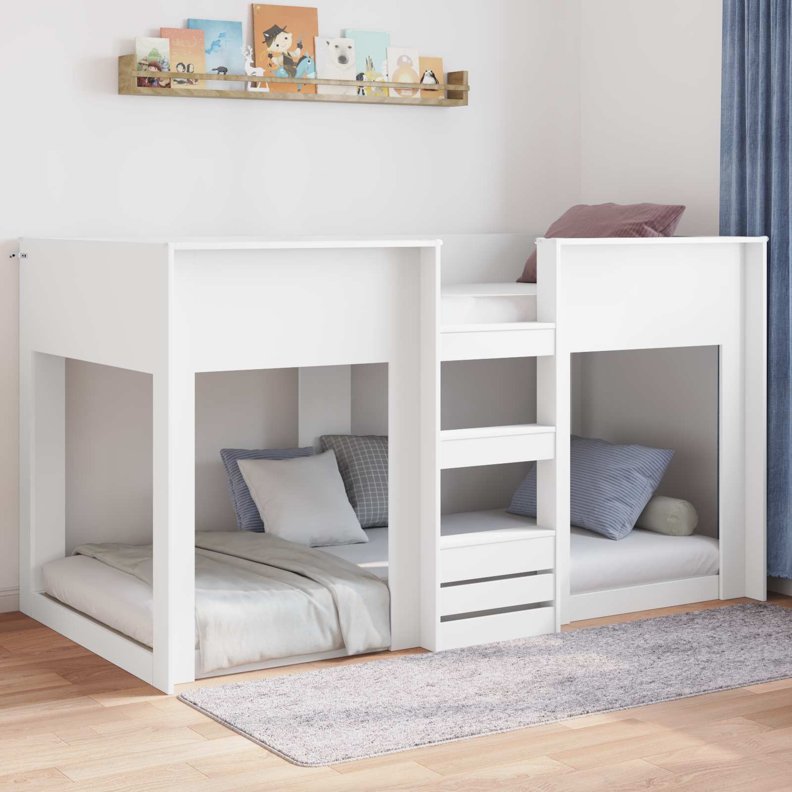 vidaXL Vloer bedframe Wit 70 x 190 cm Bewerkt hout