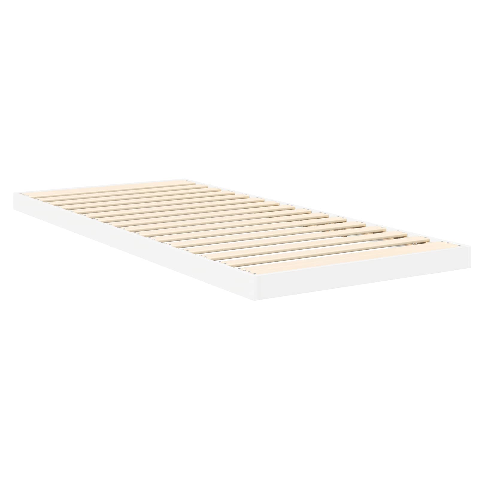 vidaXL Vloer bedframe Wit 70 x 190 cm Bewerkt hout