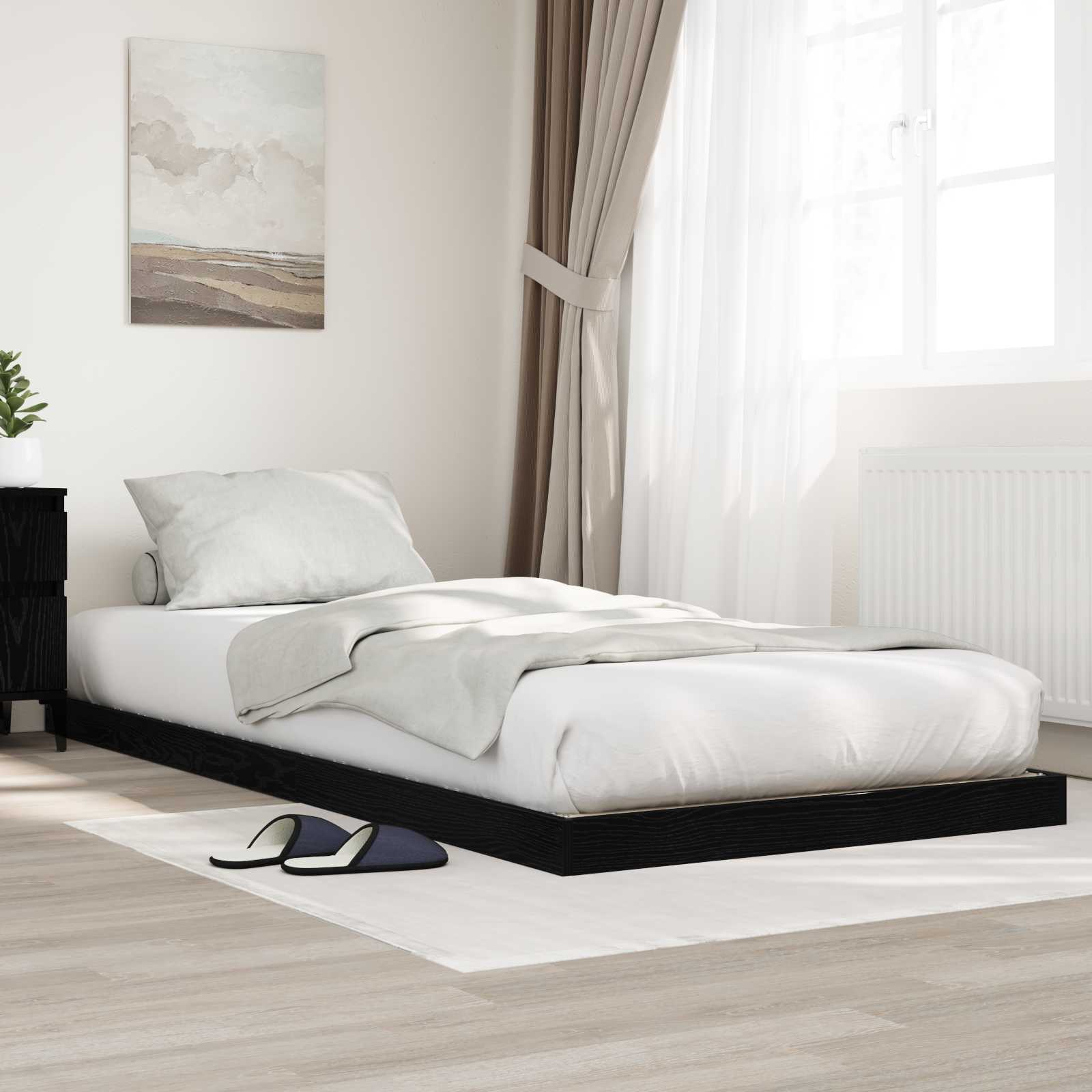 vidaXL Vloer bedframe Wit 70 x 190 cm Bewerkt hout
