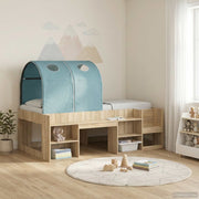 vidaXL Bedtunnel 2 pcs Lichtblauw 211 x 52,5 x 2 cm Polyester