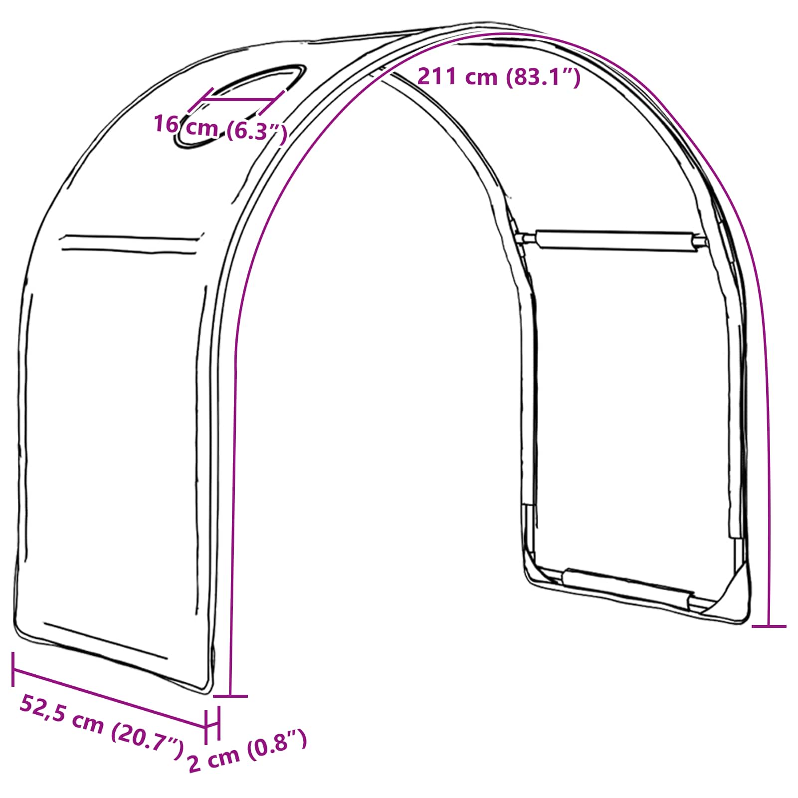vidaXL Bedtunnel 2 pcs Lichtblauw 211 x 52,5 x 2 cm Polyester