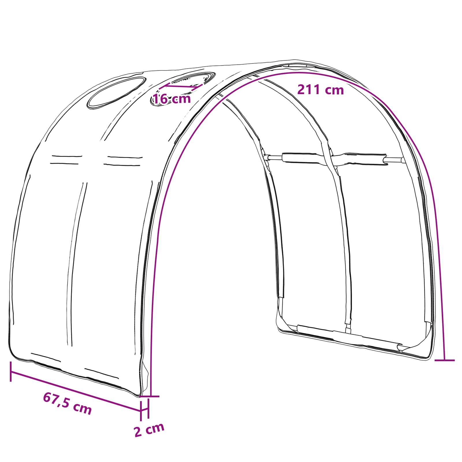 vidaXL Bedtunnel 2 pcs Lichtblauw 211 x 67.5 x 2 cm Polyester