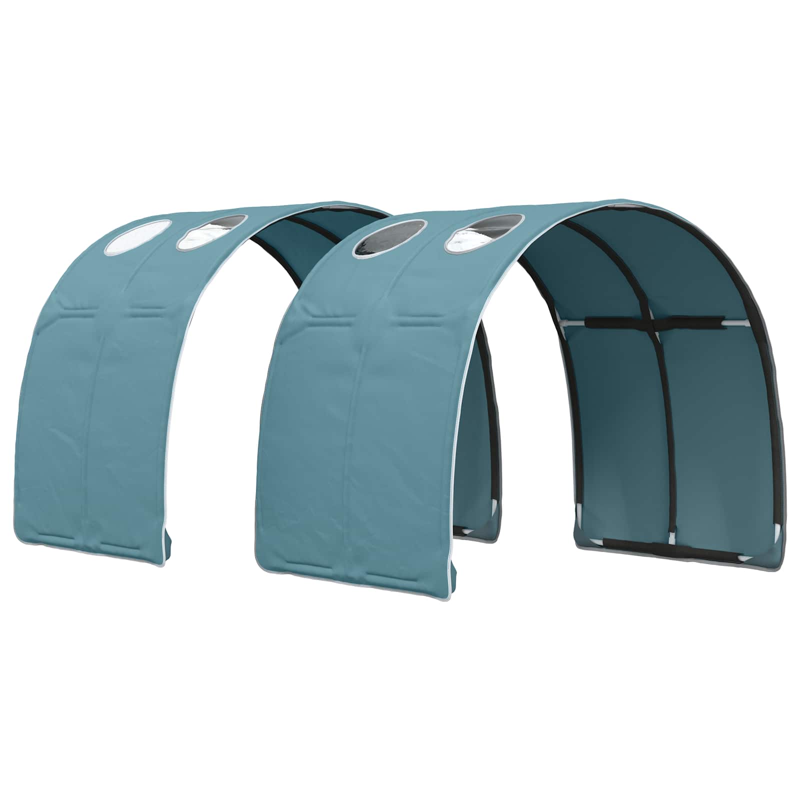 vidaXL Bedtunnel 2 pcs Lichtblauw 211 x 67.5 x 2 cm Polyester