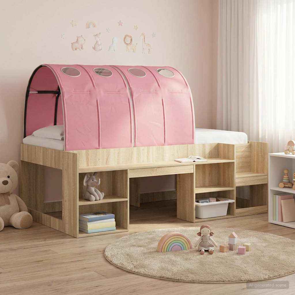 vidaXL Bedtunnel 2 pcs Lichtblauw 211 x 67.5 x 2 cm Polyester