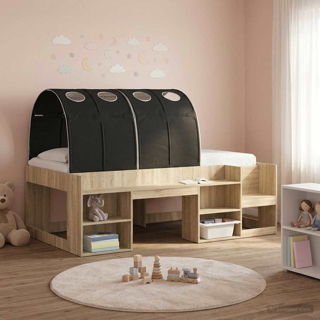vidaXL Bedtunnel 2 pcs Lichtblauw 211 x 67.5 x 2 cm Polyester