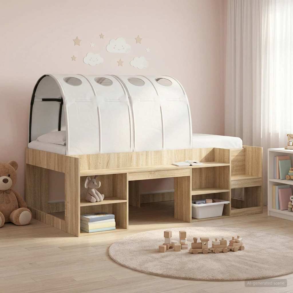 vidaXL Bedtunnel 2 pcs Lichtblauw 211 x 67.5 x 2 cm Polyester