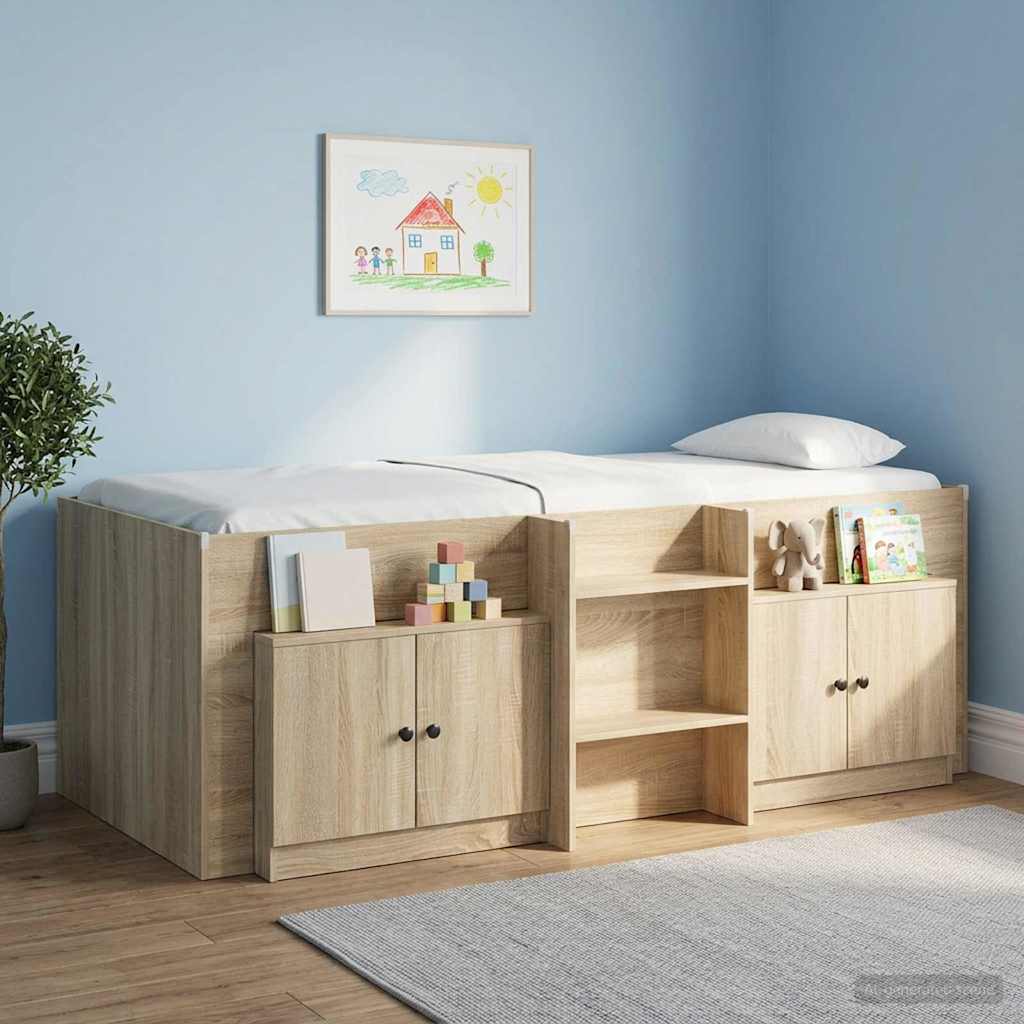 vidaXL Opbergkast voor Loftbed 2 st Wit 66 x 35 x 48 cm Bewerkt hout