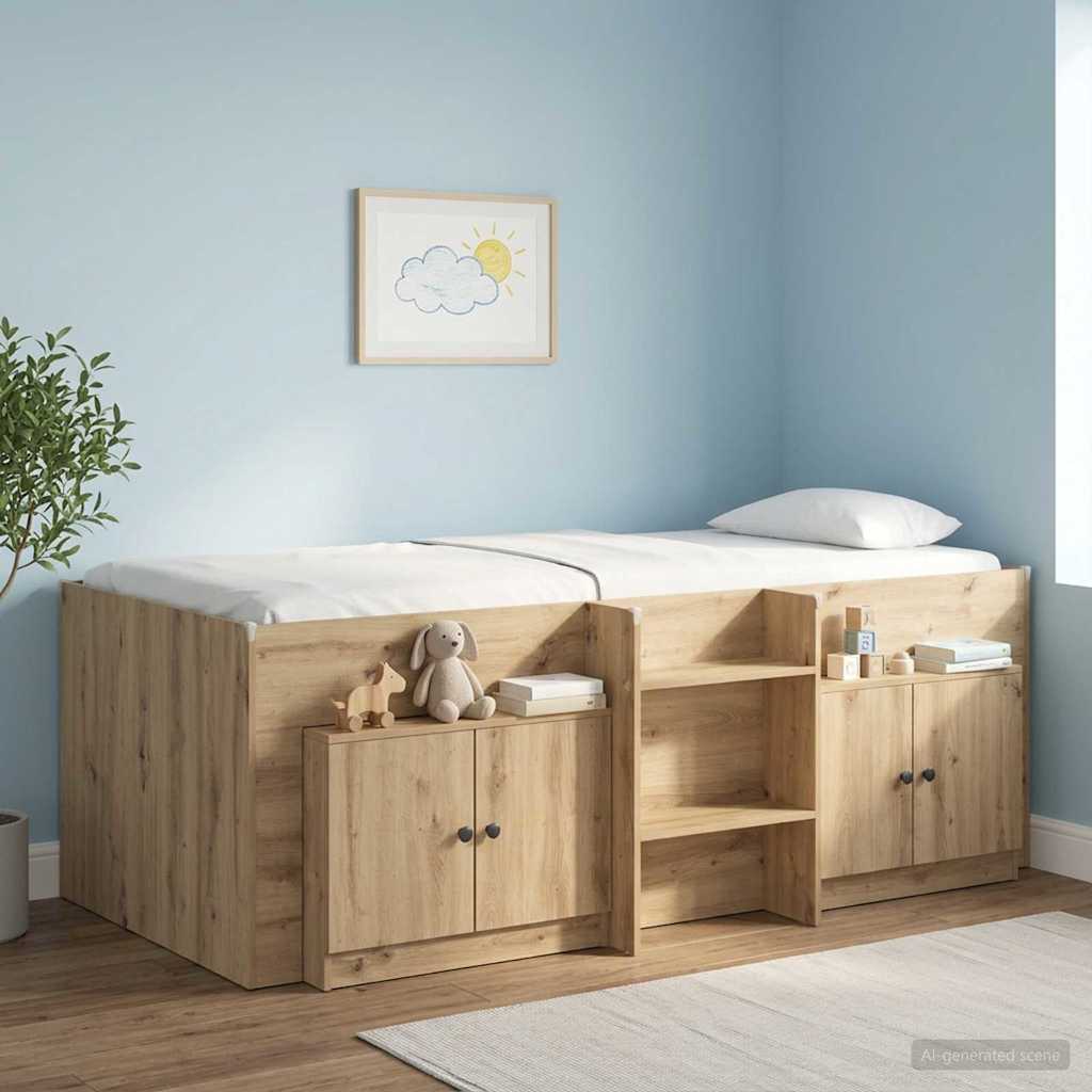 vidaXL Opbergkast voor Loftbed 2 st Wit 66 x 35 x 48 cm Bewerkt hout