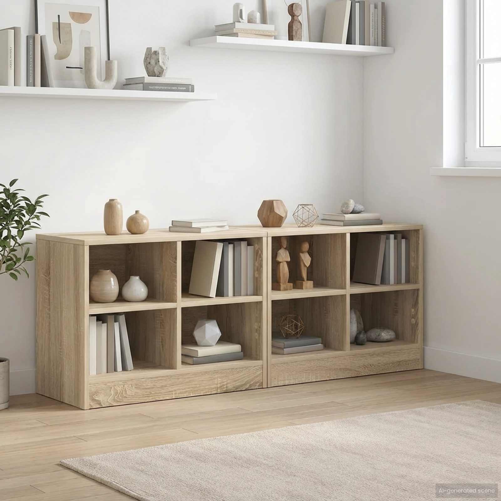 vidaXL Bed kast 2 pcs Sonoma Eiken 66 x 33 x 48 cm Bewerkt hout