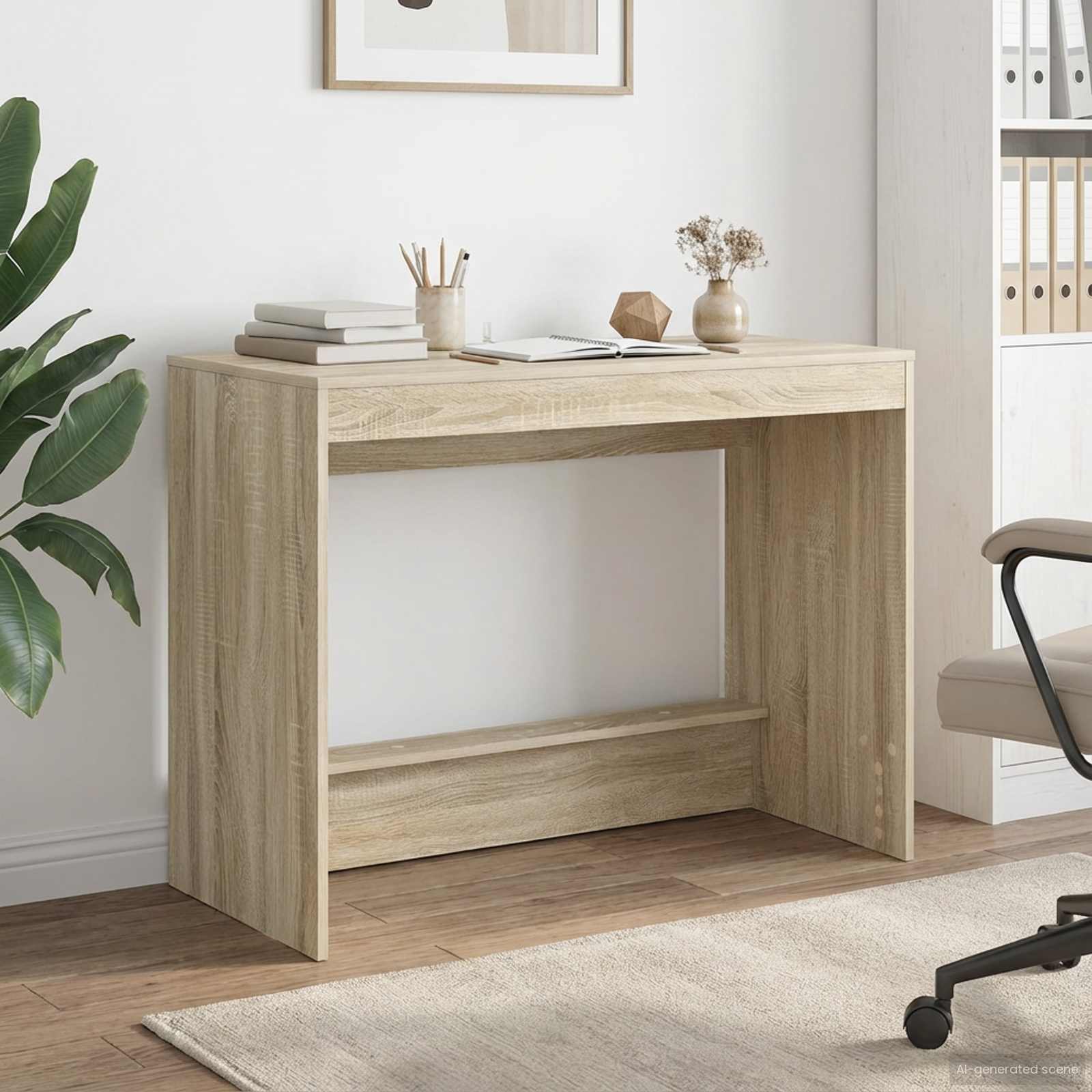 vidaXL Bed Bureau Wit 100 x 45 x 75 cm Bewerkt hout