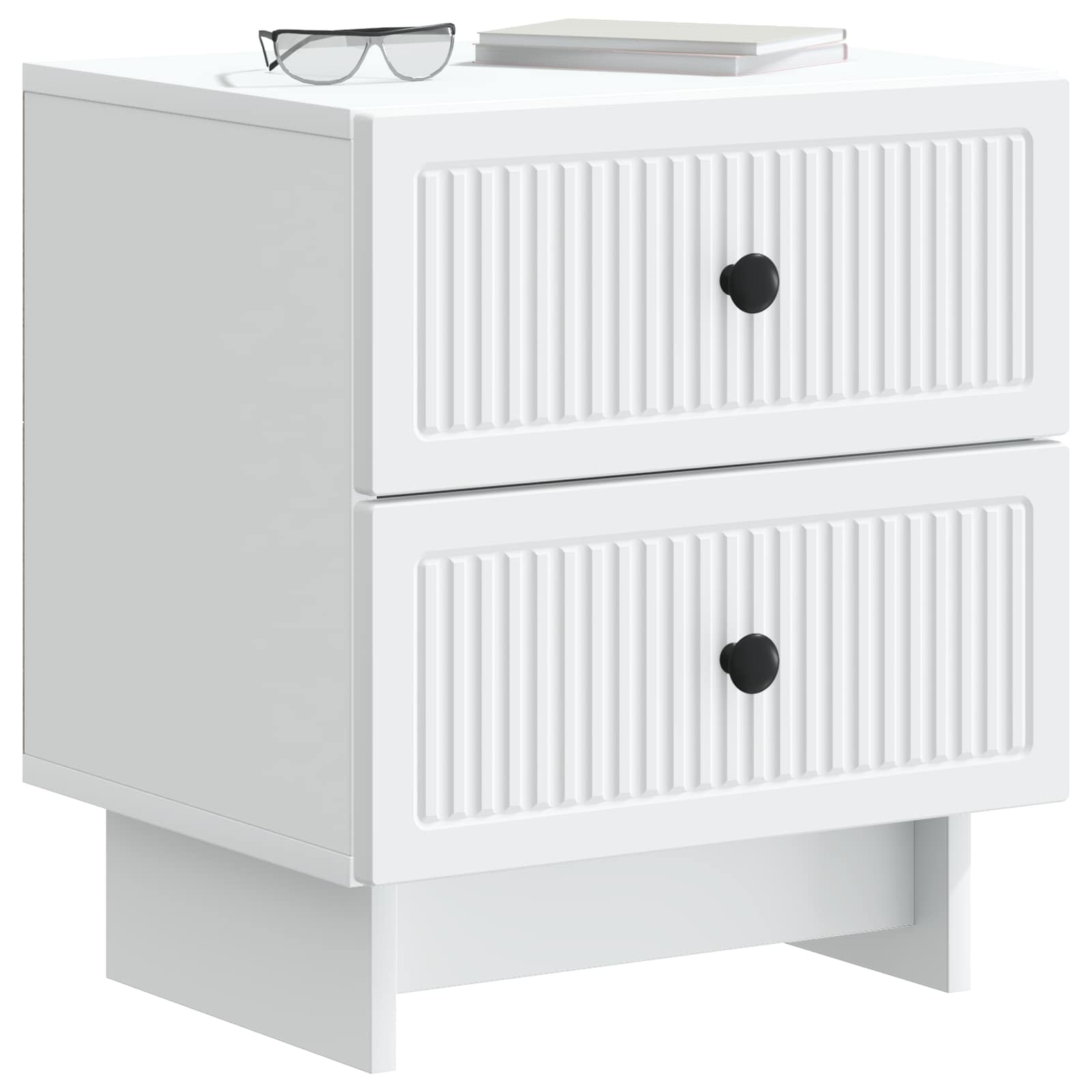vidaXL Nachtkastje met lade 2 pcs Wit 43 x 34,5 x 47,5 cm Bewerkt hout