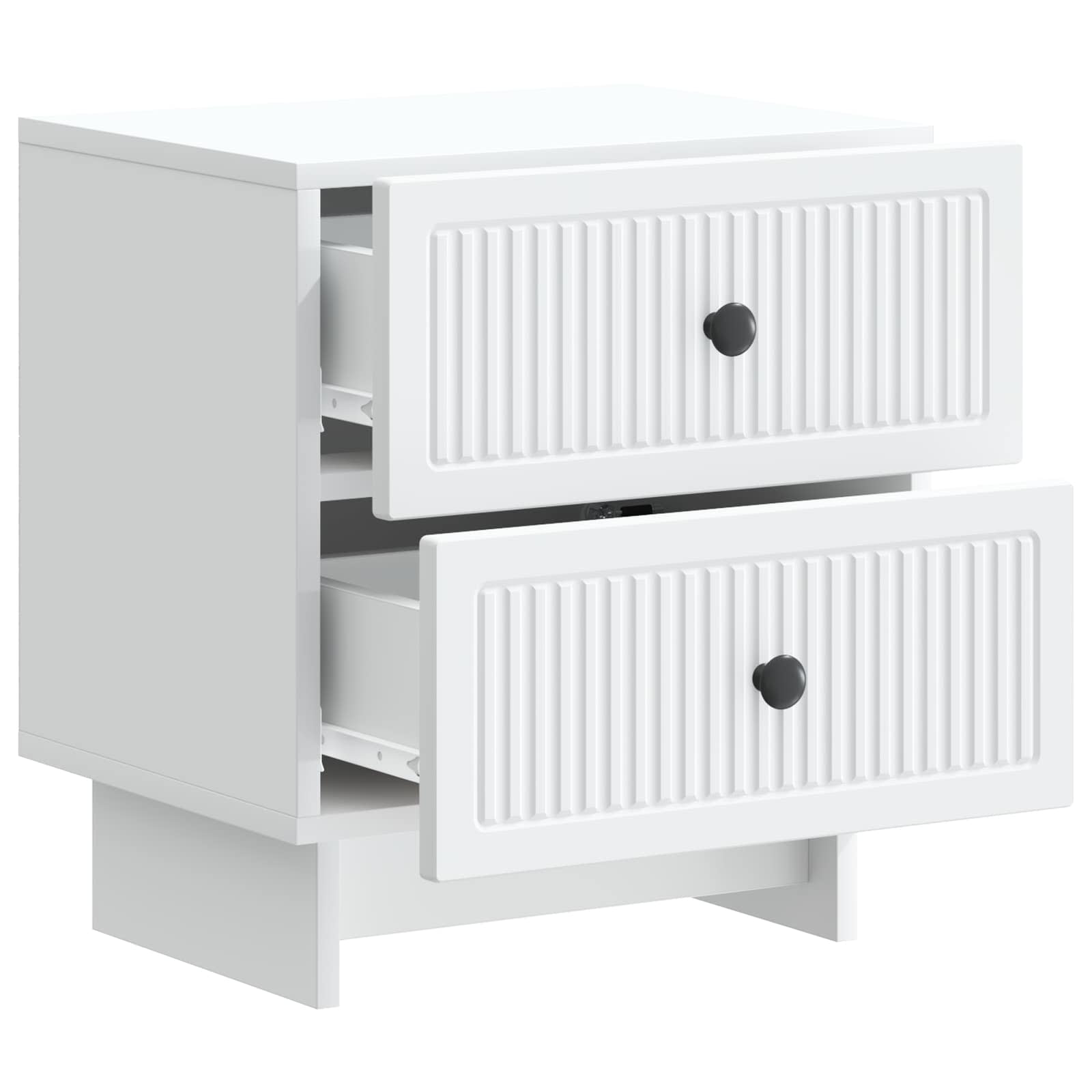 vidaXL Nachtkastje met lade 2 pcs Wit 43 x 34,5 x 47,5 cm Bewerkt hout