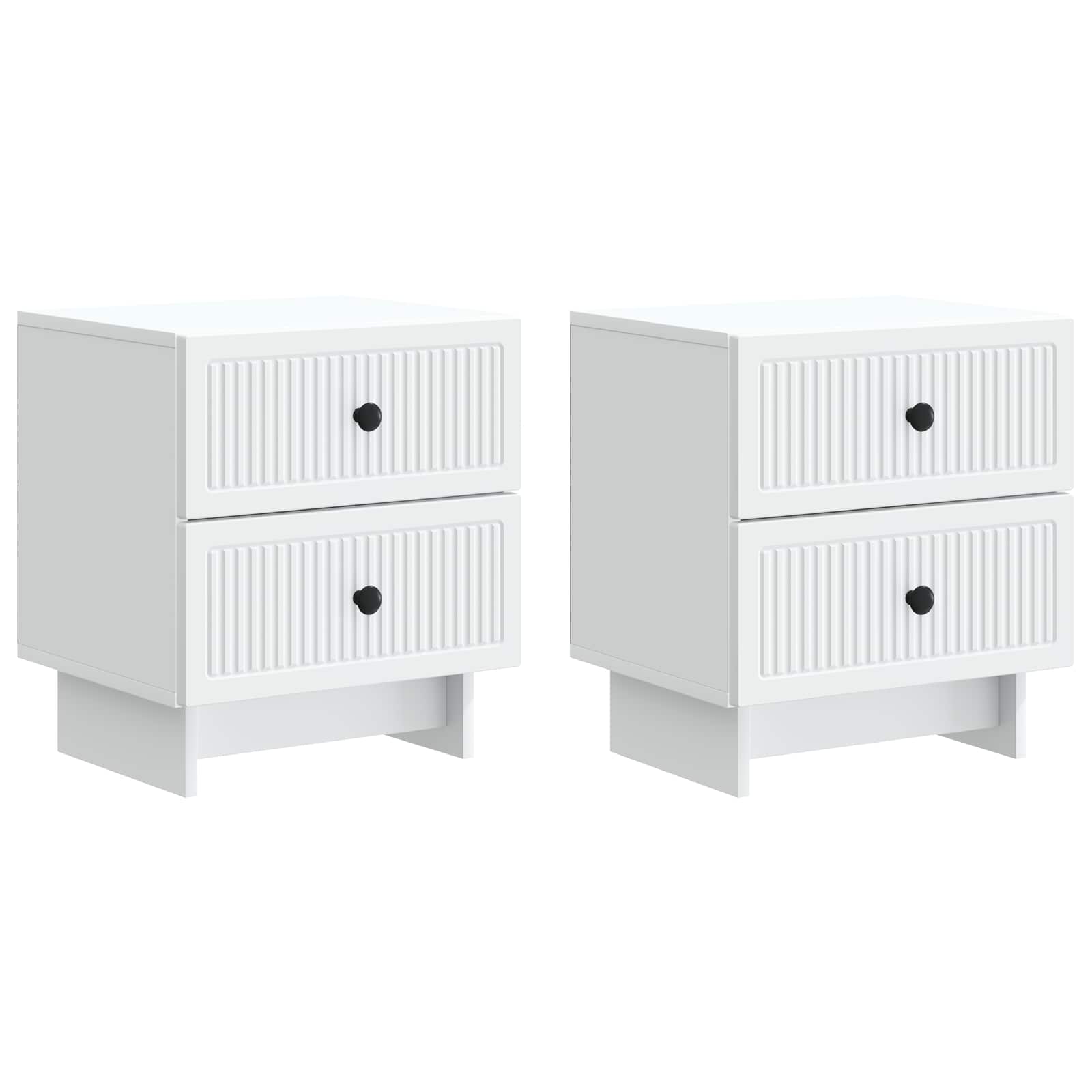 vidaXL Nachtkastje met lade 2 pcs Wit 43 x 34,5 x 47,5 cm Bewerkt hout