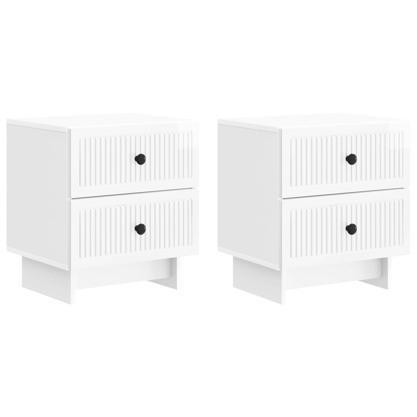 vidaXL Nachtkastje met lade 2 pcs Wit 43 x 34,5 x 47,5 cm Bewerkt hout