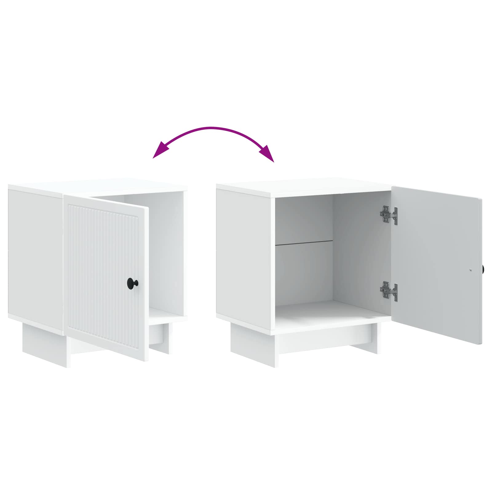 vidaXL Nachtkastje 2 pcs Wit 43 x 34,5 x 50 cm Bewerkt hout