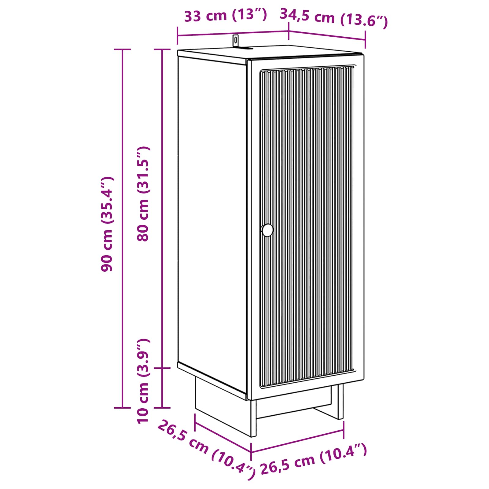 vidaXL Kast Zwart 33 x 34,5 x 90 cm Geconstrueerd hout