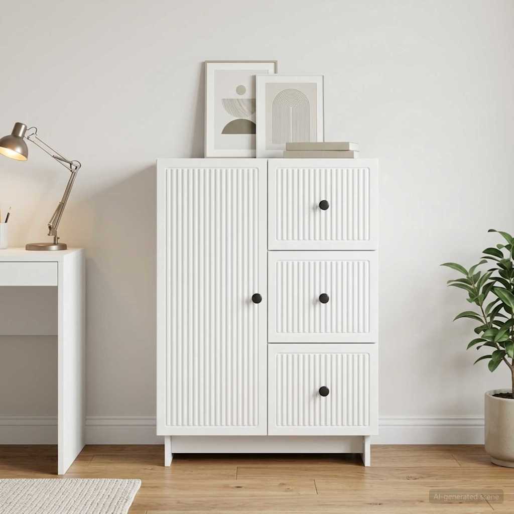 vidaXL Dressoir met lade Zwart 66 x 34,5 x 90 cm Bewerkt hout