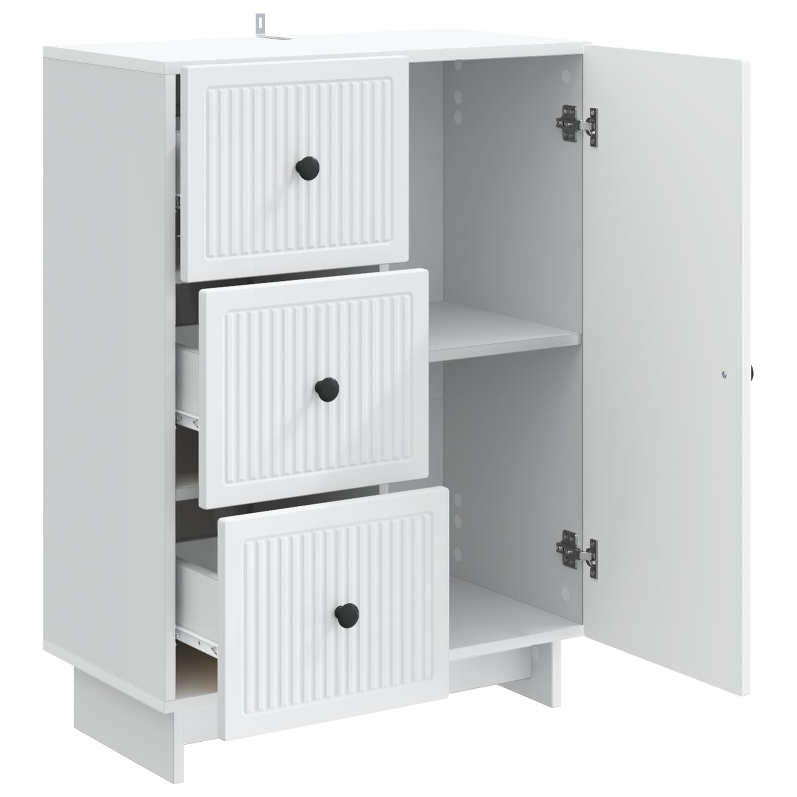 vidaXL Dressoir met lade Zwart 66 x 34,5 x 90 cm Bewerkt hout