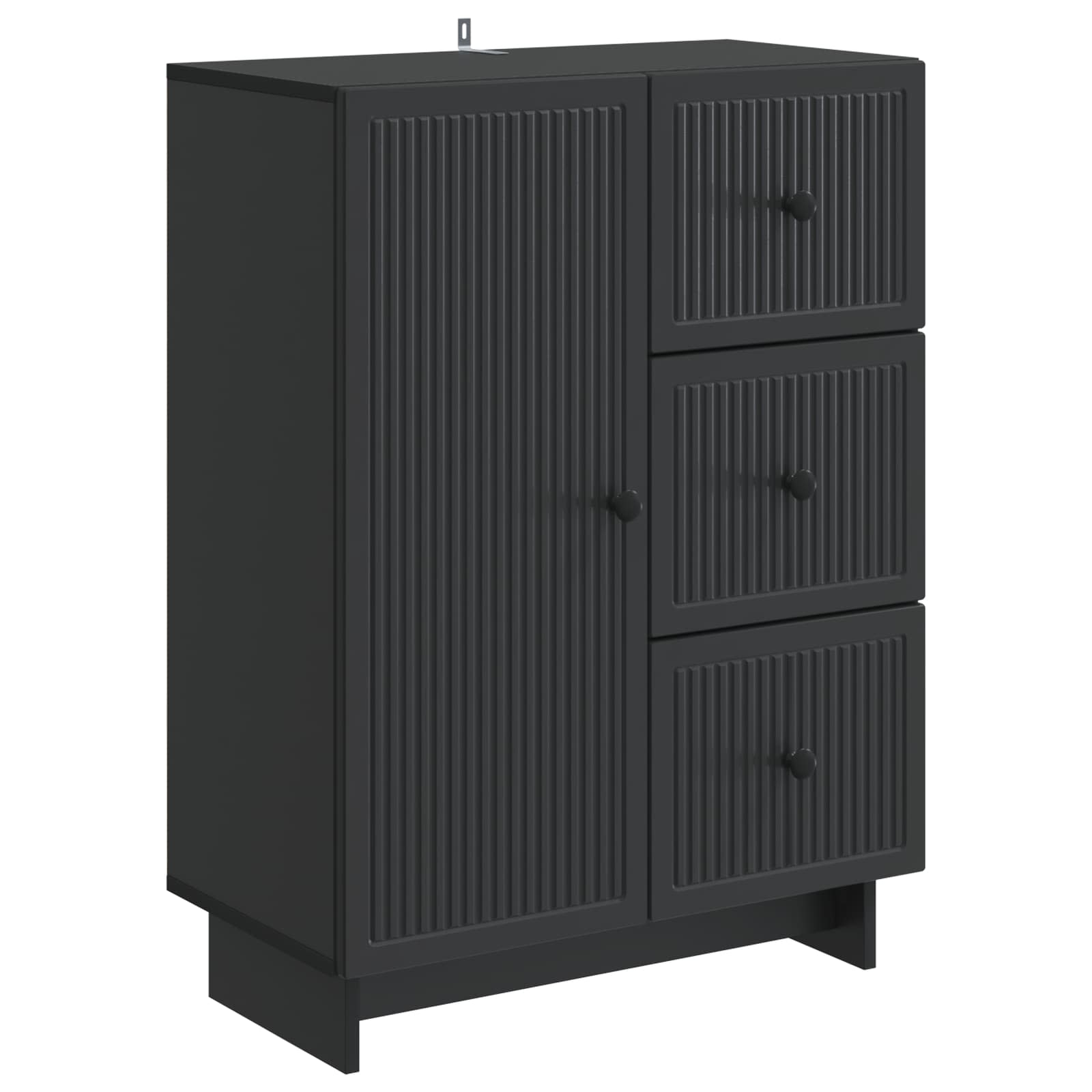 vidaXL Dressoir met lade Zwart 66 x 34,5 x 90 cm Bewerkt hout