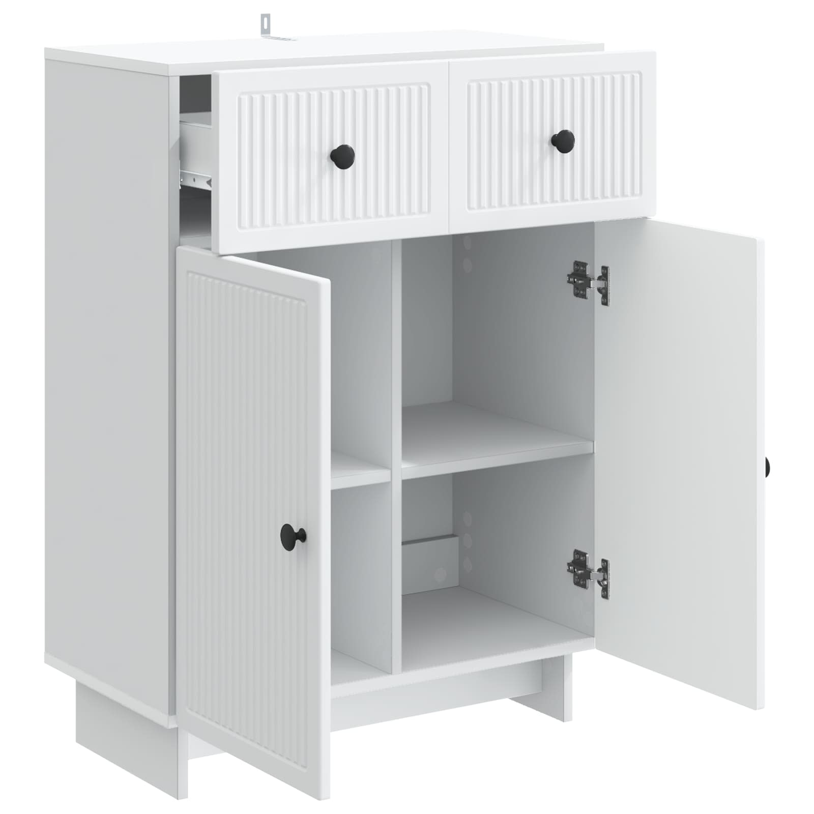 vidaXL Dressoir met lade Zwart 66 x 34,5 x 90 cm Bewerkt hout