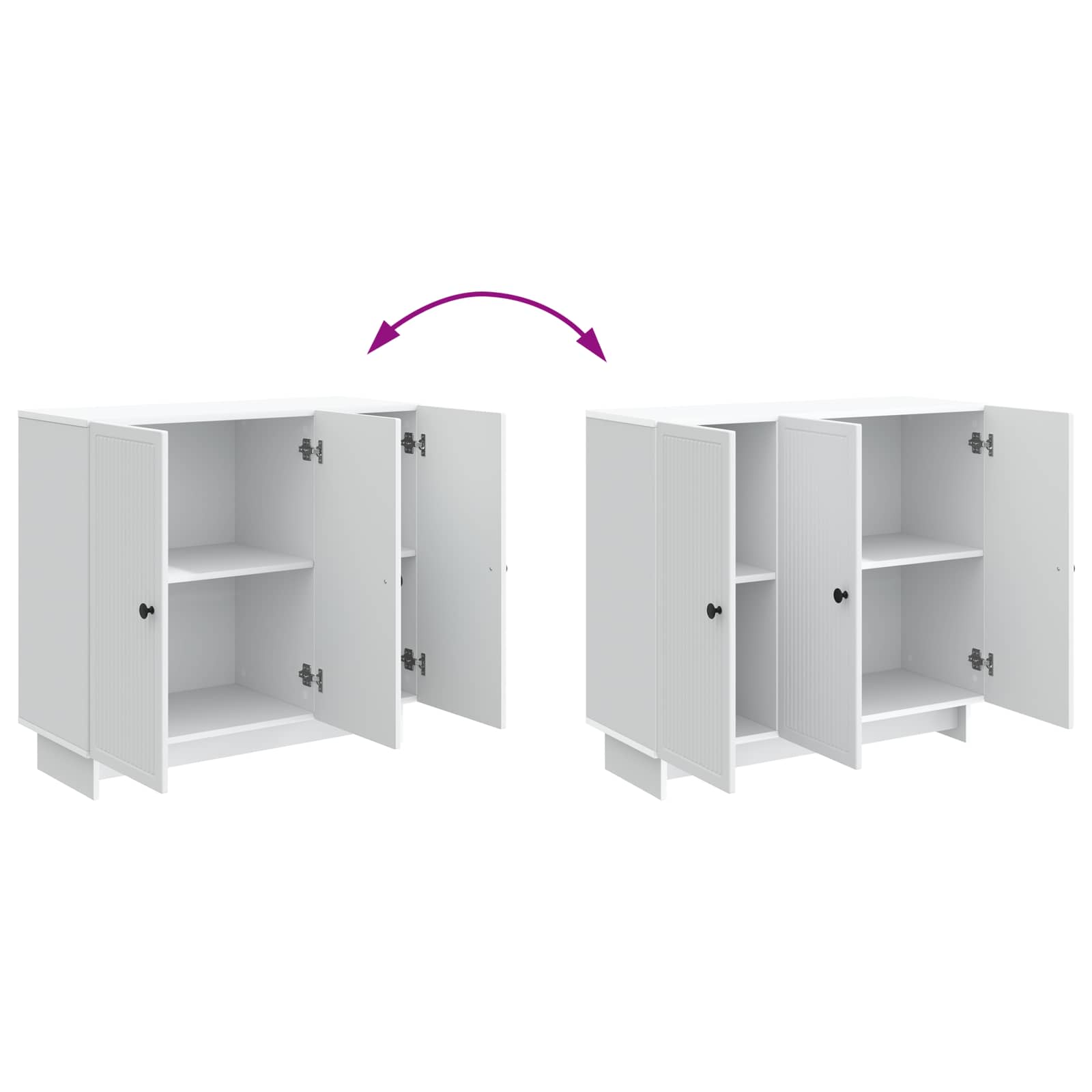 vidaXL Dressoir Zwart 89 x 34,5 x 80 cm Bewerkt hout