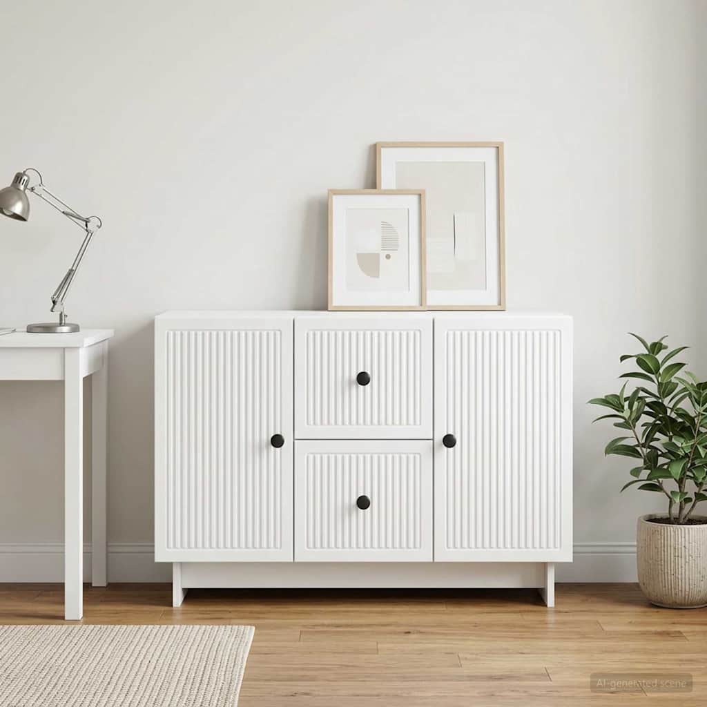 vidaXL Dressoir met lade Zwart 89 x 34,5 x 60 cm Bewerkt hout